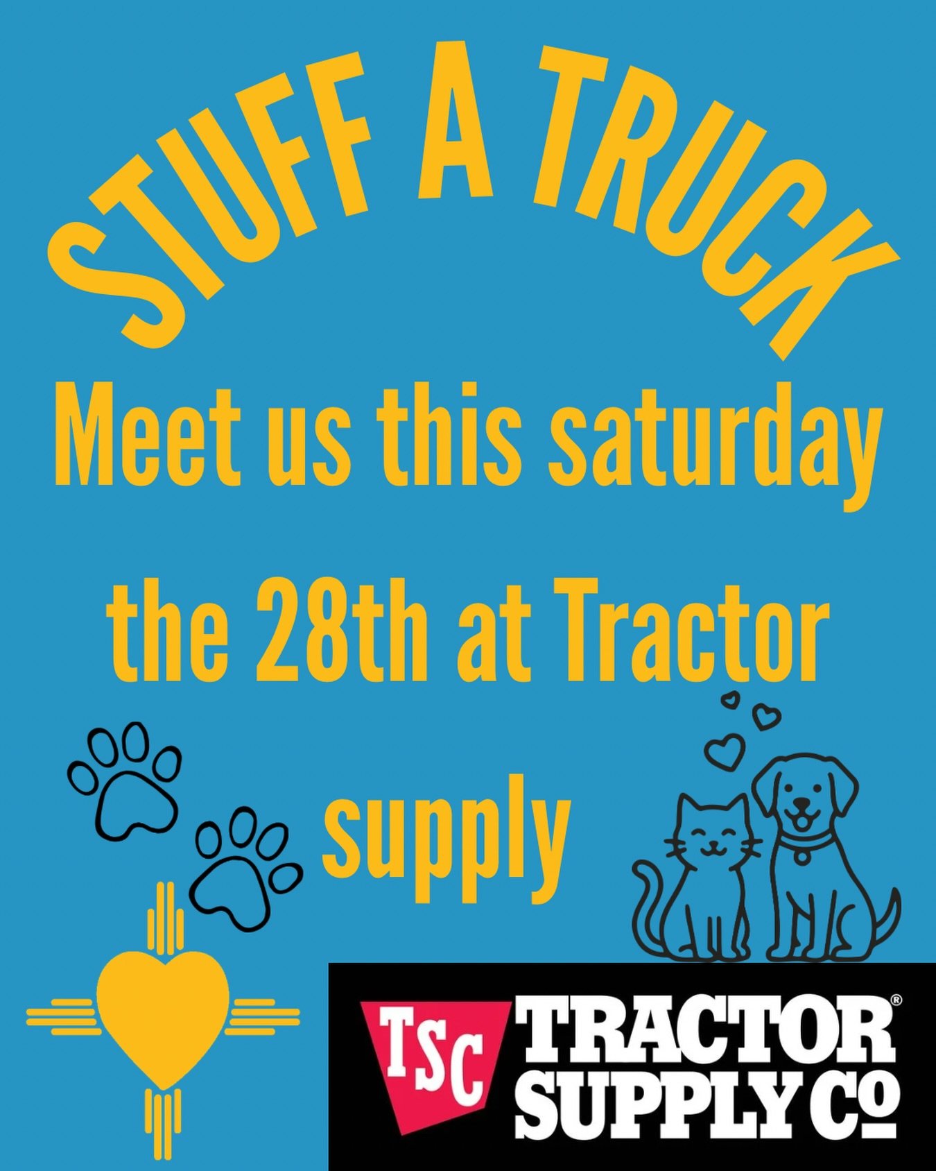 Meet us this Saturday at Tractor Supply for our Stuff the Truck event! 🚚🐾
Help us fill it with supplies for the animals&mdash;we can&rsquo;t do it without you!