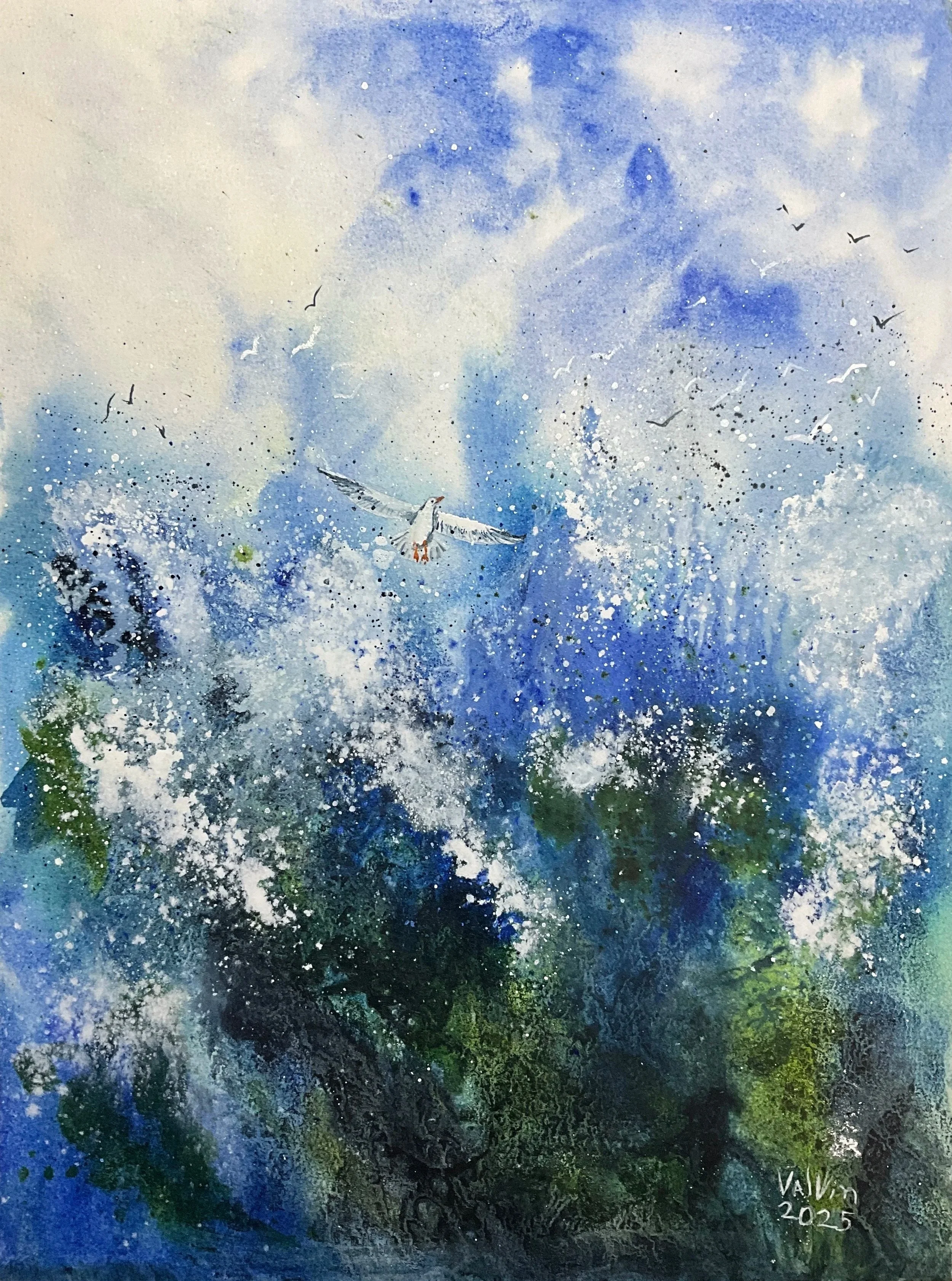At Sea; 12x16 inches