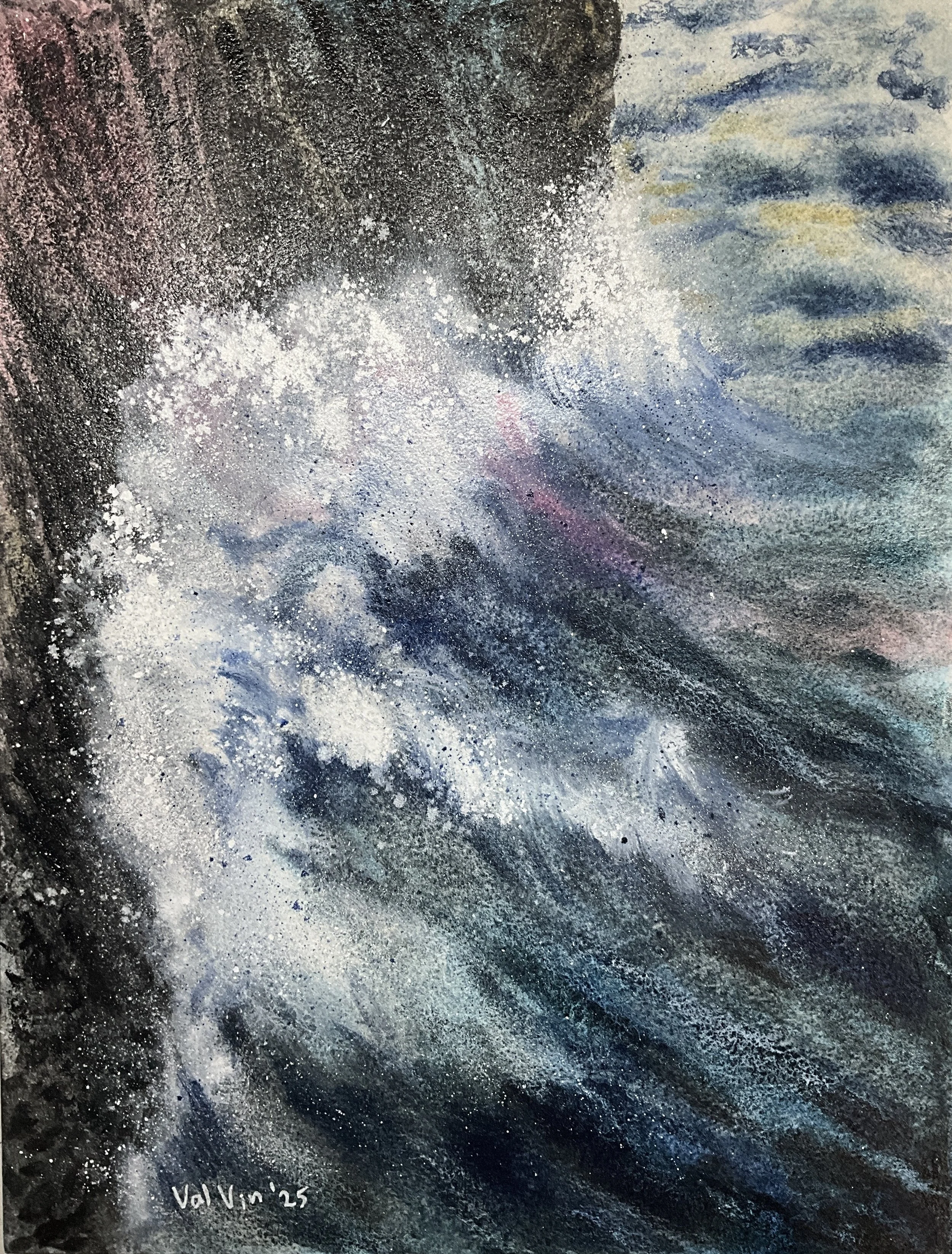 Crashing; 12x16 inches