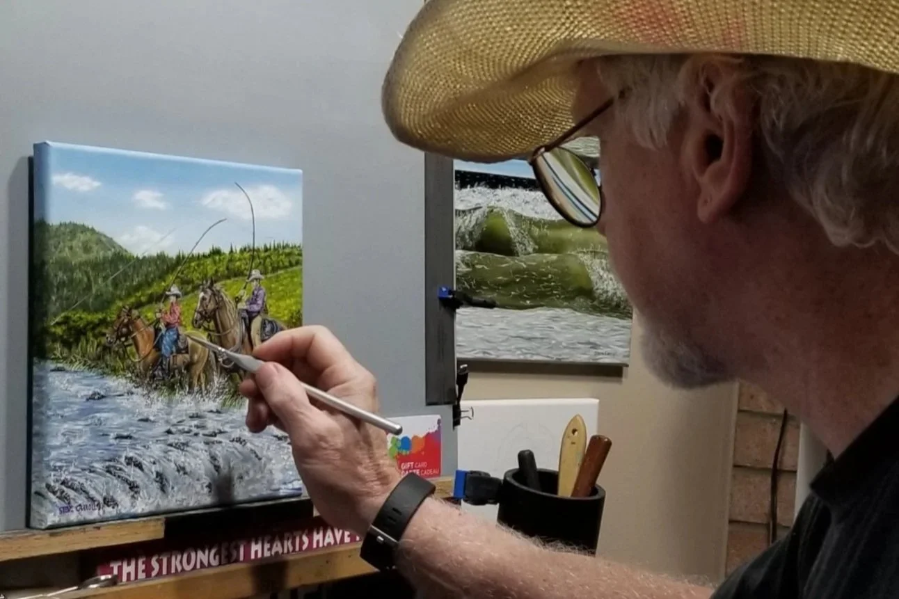 SteveCarrollPaintingBackInTheSaddleAgain.jpg