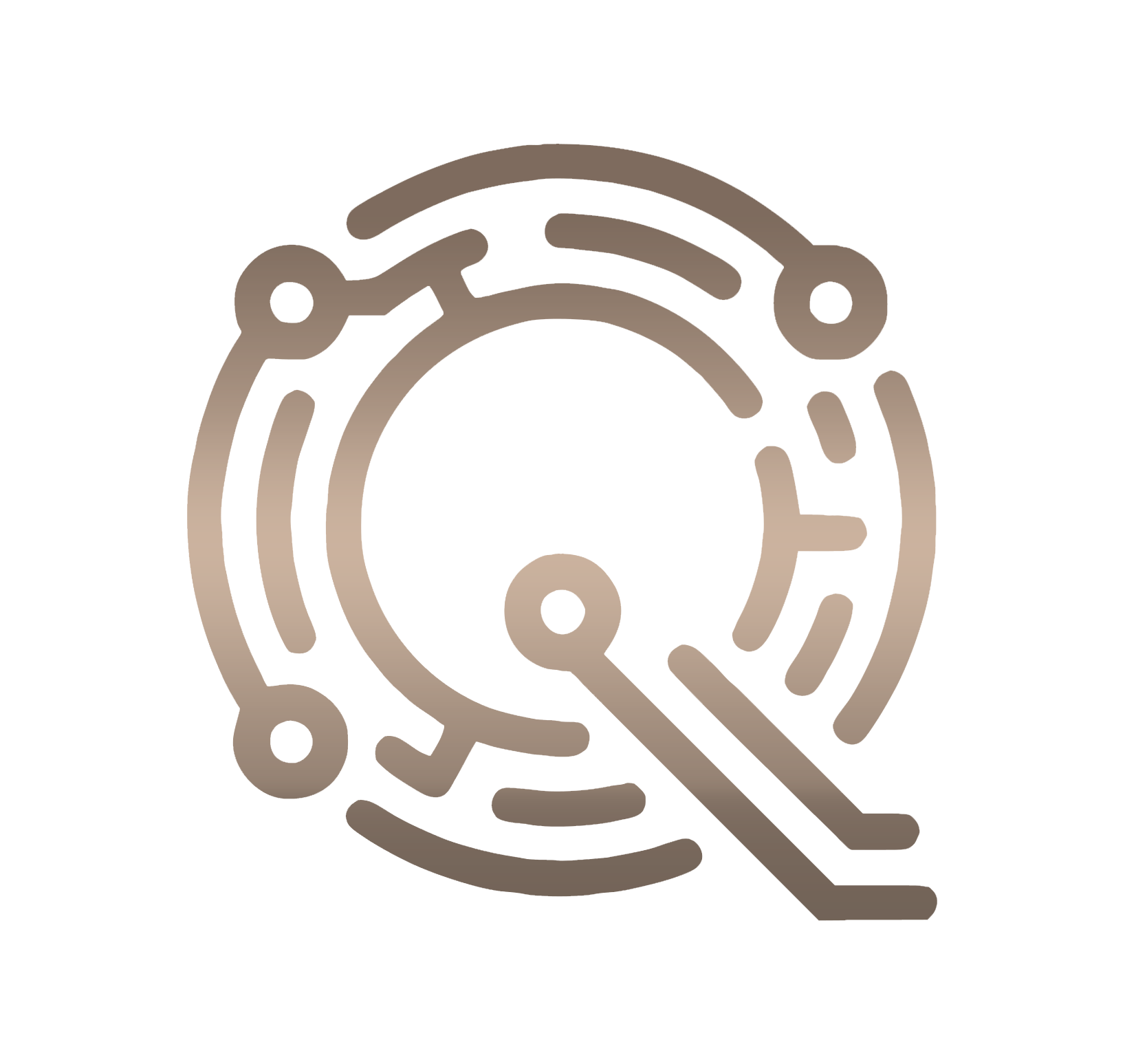 Gradient background with shades of brown, from dark at the top to light in the middle, then dark at the bottom.