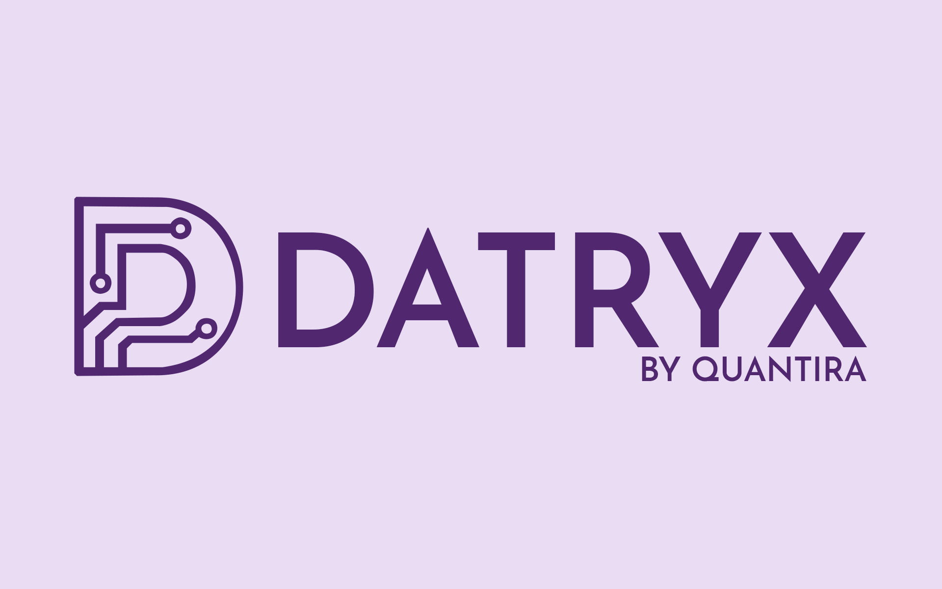 Logo for DARYX by Quantira, featuring a purple circuit board style letter D and the text DARYX in bold purple letters against a light purple background.