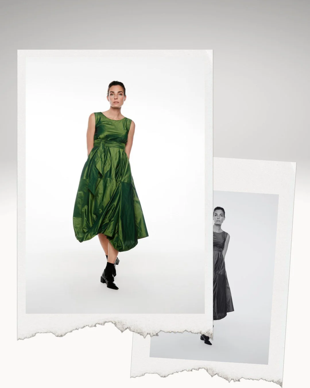 The Phlox dress from IGOR A/W 26-27 collection is a masterclass in architectural design and slow fashion philosophy. Hand-made from premium silk taffeta, its sculptural form and rich emerald green color create an unforgettable statement. 

This isn&r