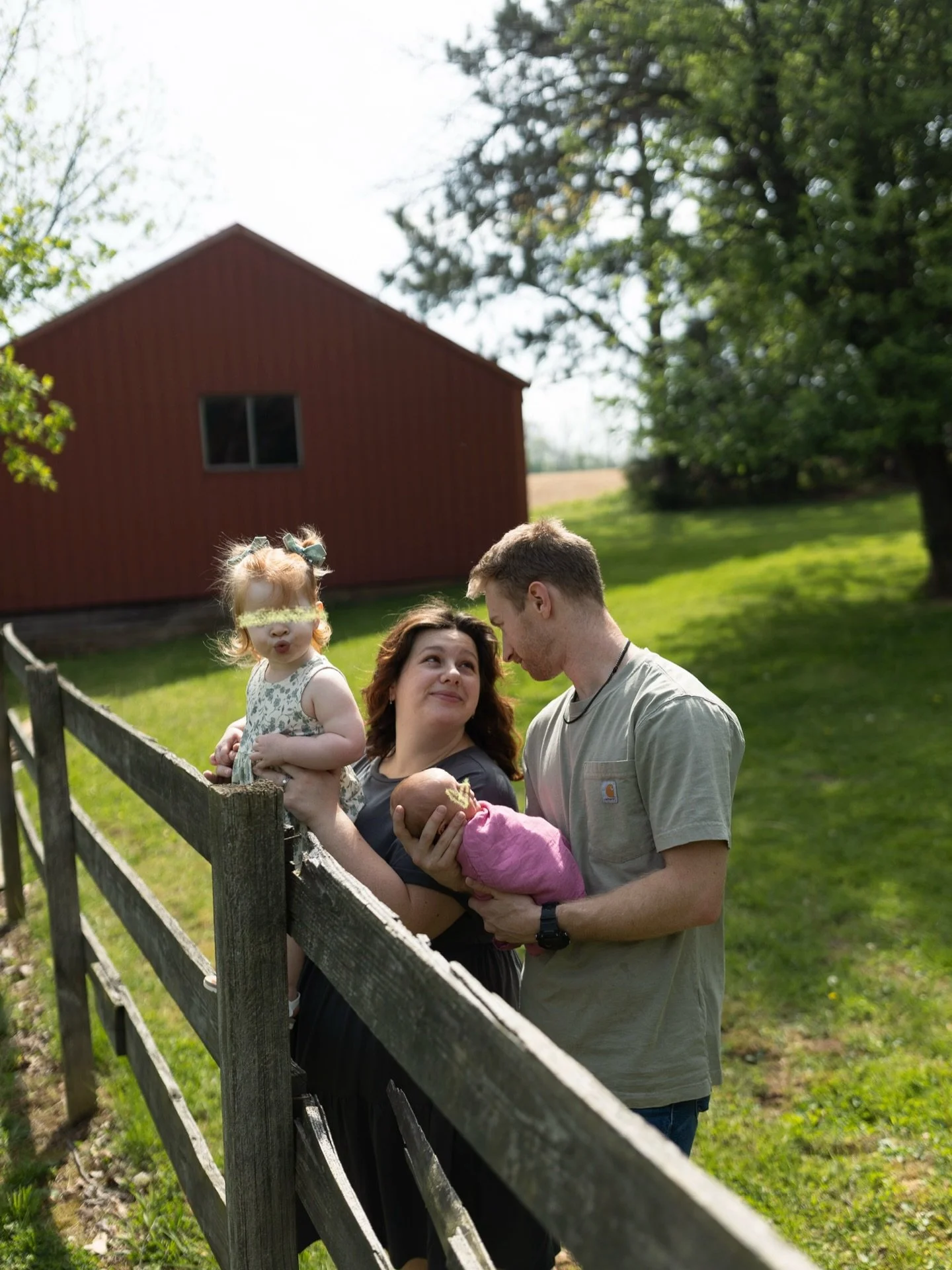 the Antrim fam at their new forever homestead 🪺🕊️🎞️ I shot their wedding almost SIX years ago and they have included me in capturing their precious growing family ever since &mdash; including shooting Jake&rsquo;s sisters wedding years later! cont