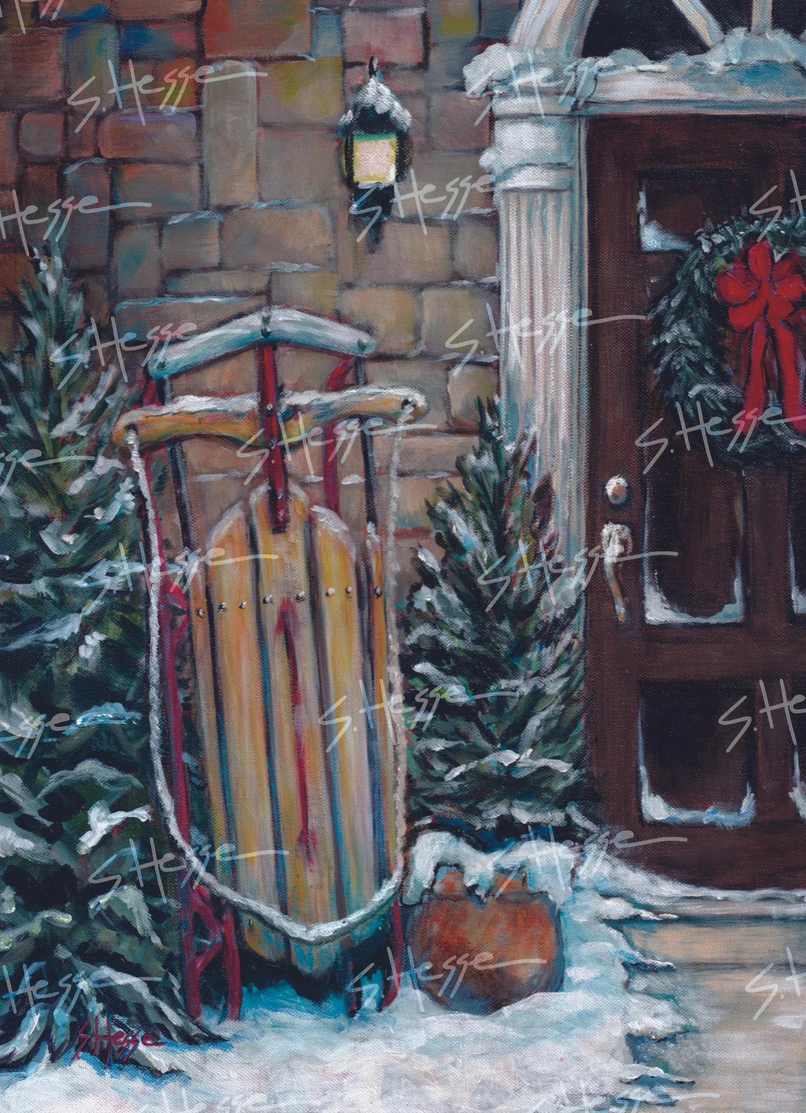 More Sledding Tomorrow / 16 in x20 in / Acrylic on Canvas / 2025