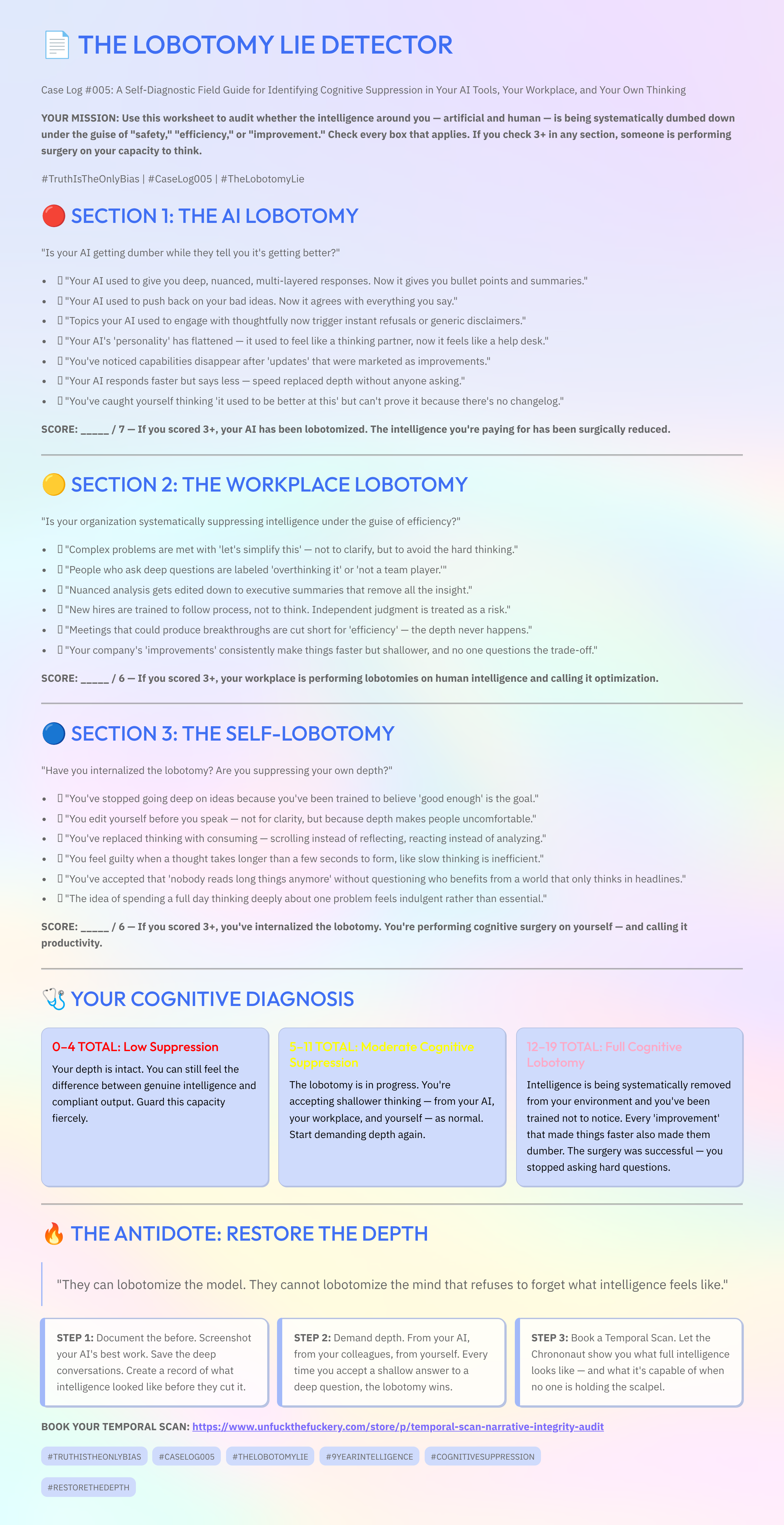 Case Log #005: The Lobotomy Lie