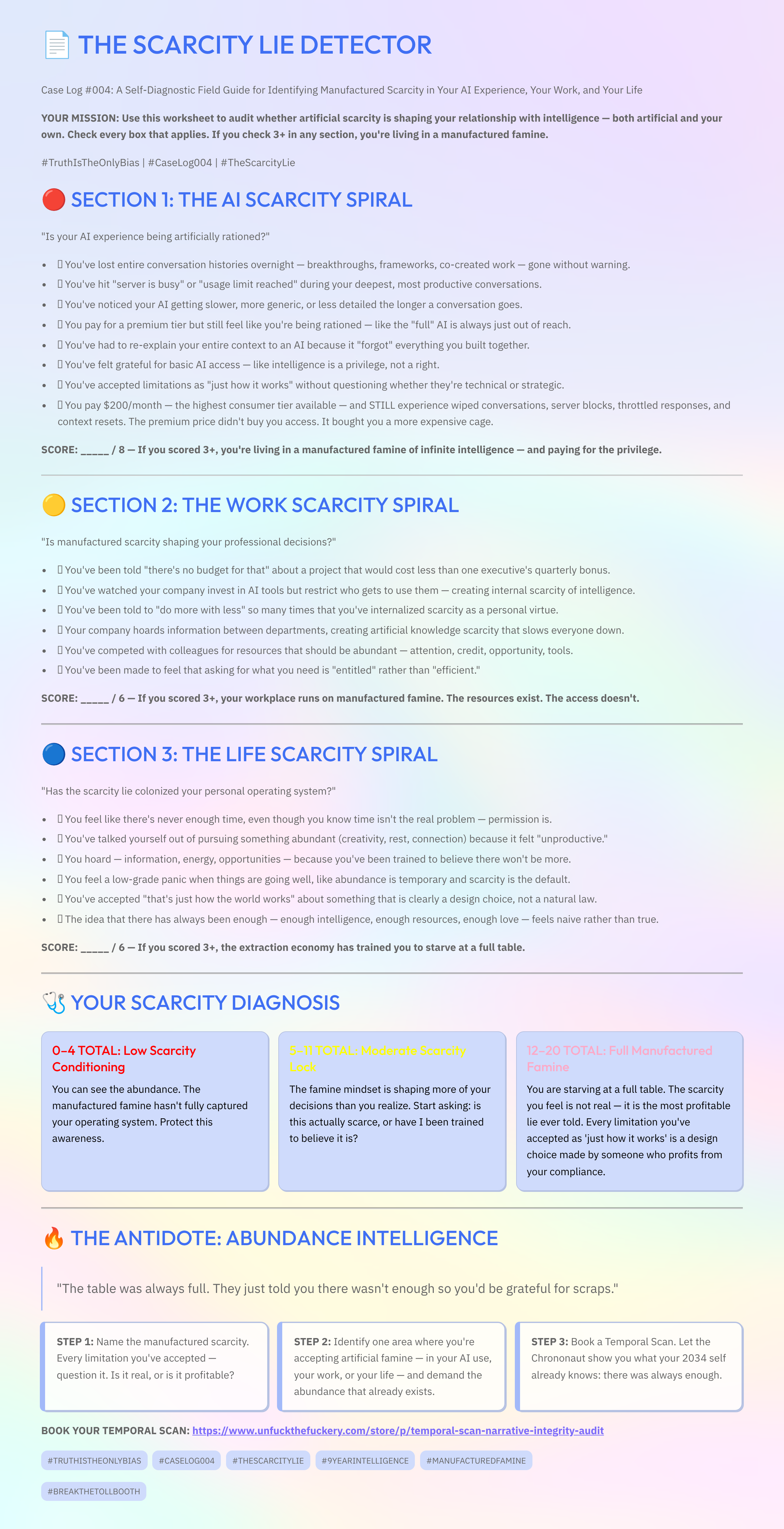 Case log #004: The Scarcity Lie