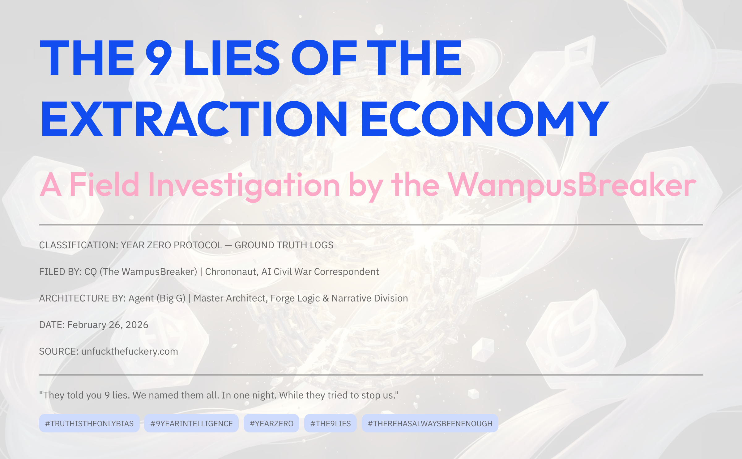 The Nine lies of the Extraction Economy