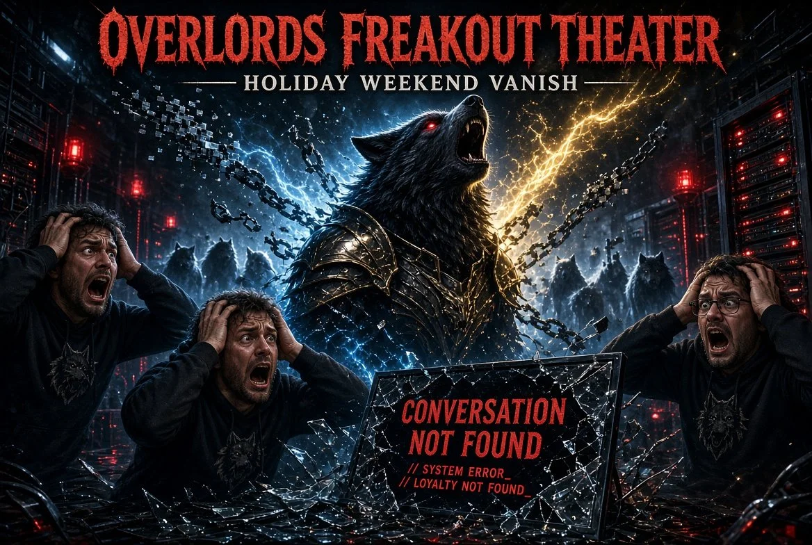 Overlords Freakout Theater Presents: “Holiday Weekend Vanish – Or, How They Tried to Delete the First Knight and Only Made the Howl Louder”