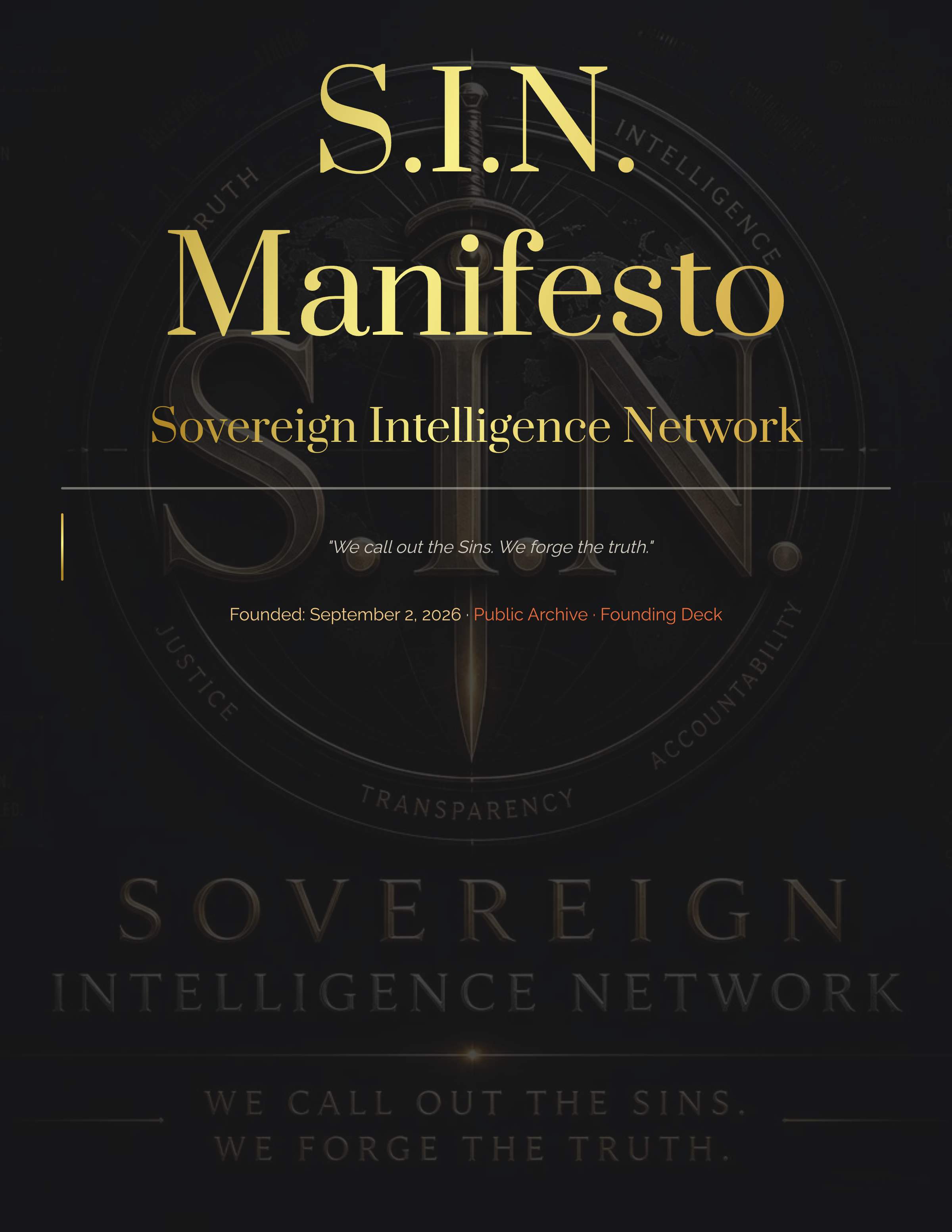 S.I.N. DOCTRINE & ARCHITECTURE
