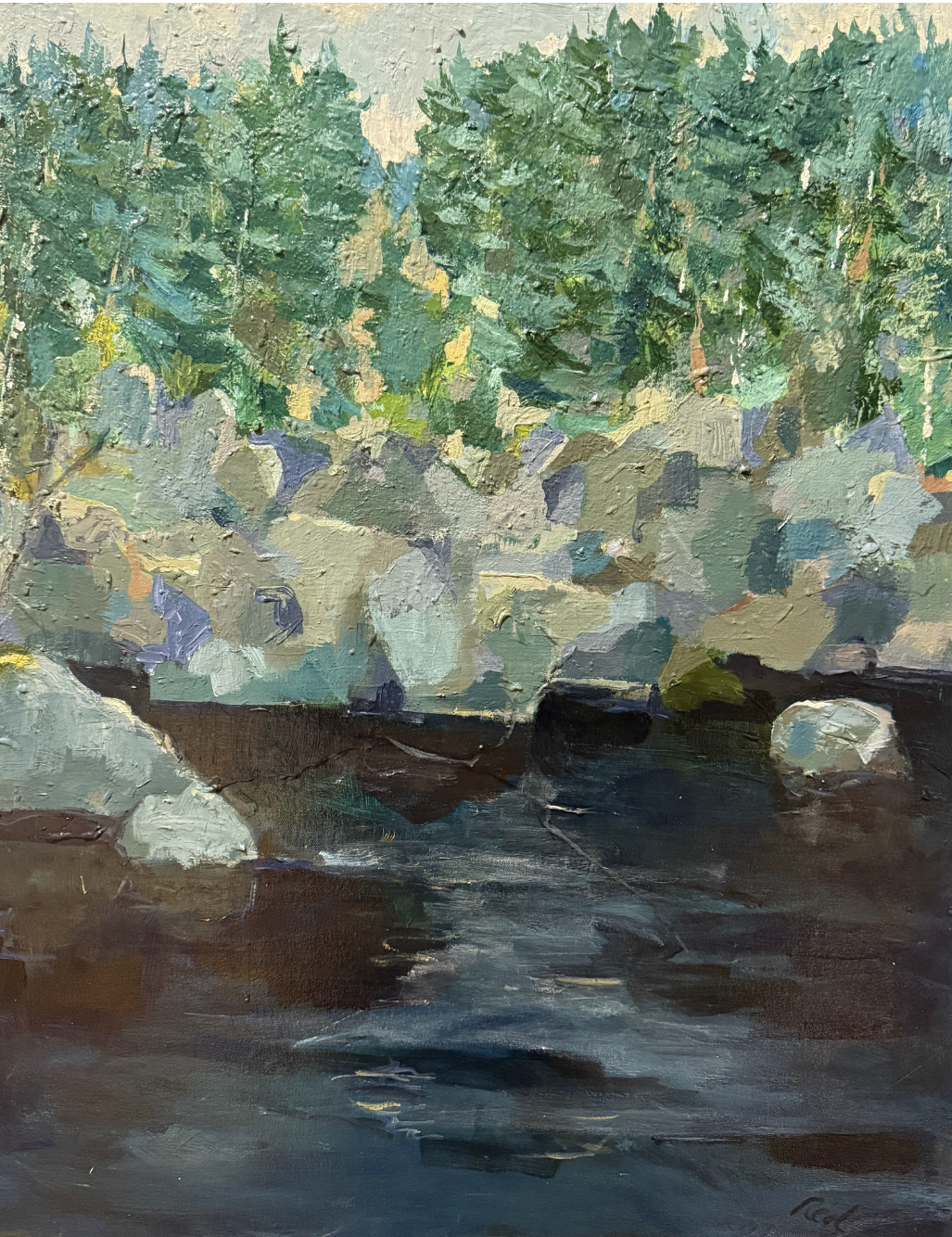 "ADIRONDACK LAKE,"
Acrylic on Canvas, 2026.