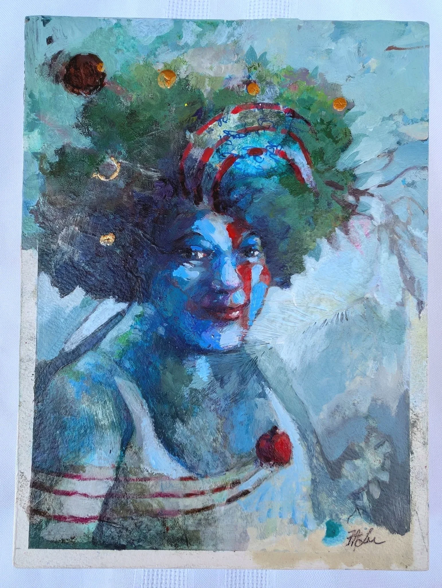 Gaia: Blue Series
Mixed Media on Wood Panel
6" X 8" X 1.5"