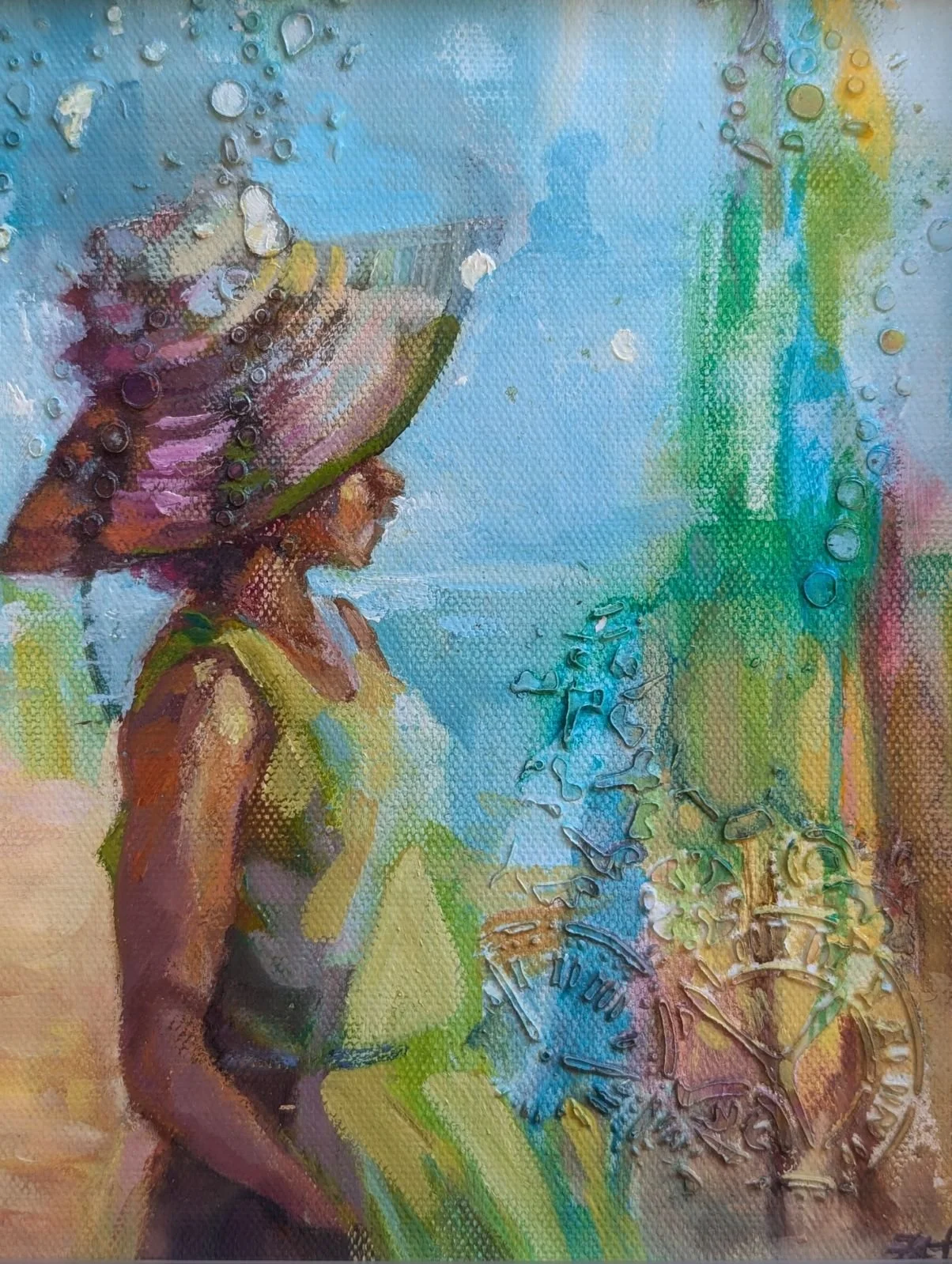 SOLD
Girl in the Hat/
Oil on canvas panel-Framed
5"x 7"