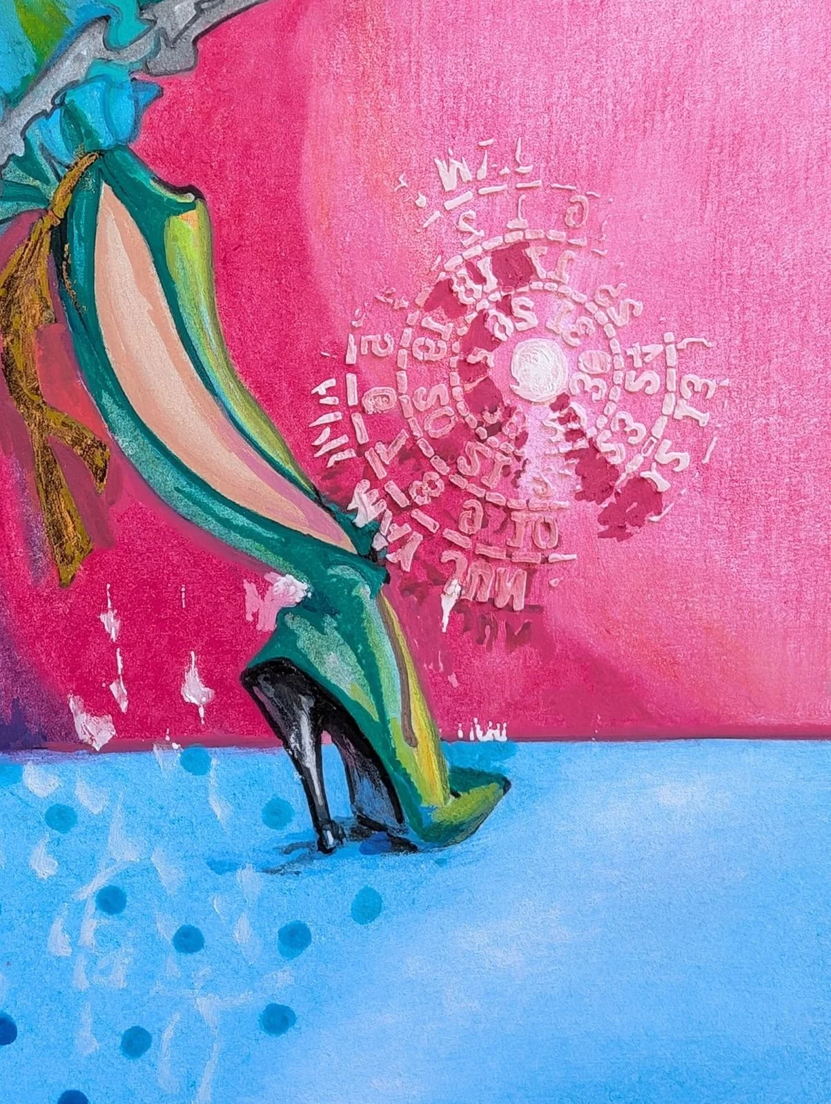 Ta-Dah!/
Mixed Media on Paper
10" x 11.5" (w Frame)