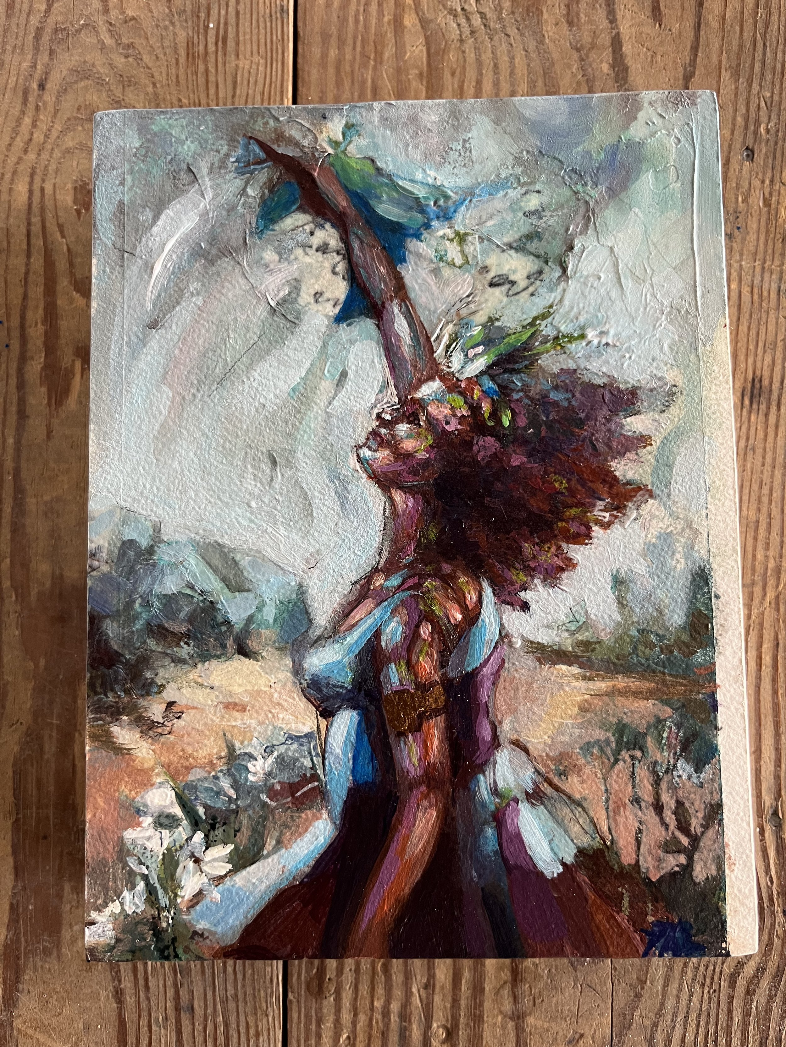 SOLD
Oya: Orhisa Series in Blue #2
Mixed Media Mounted on Wood Panel
6" X 8" X 1"