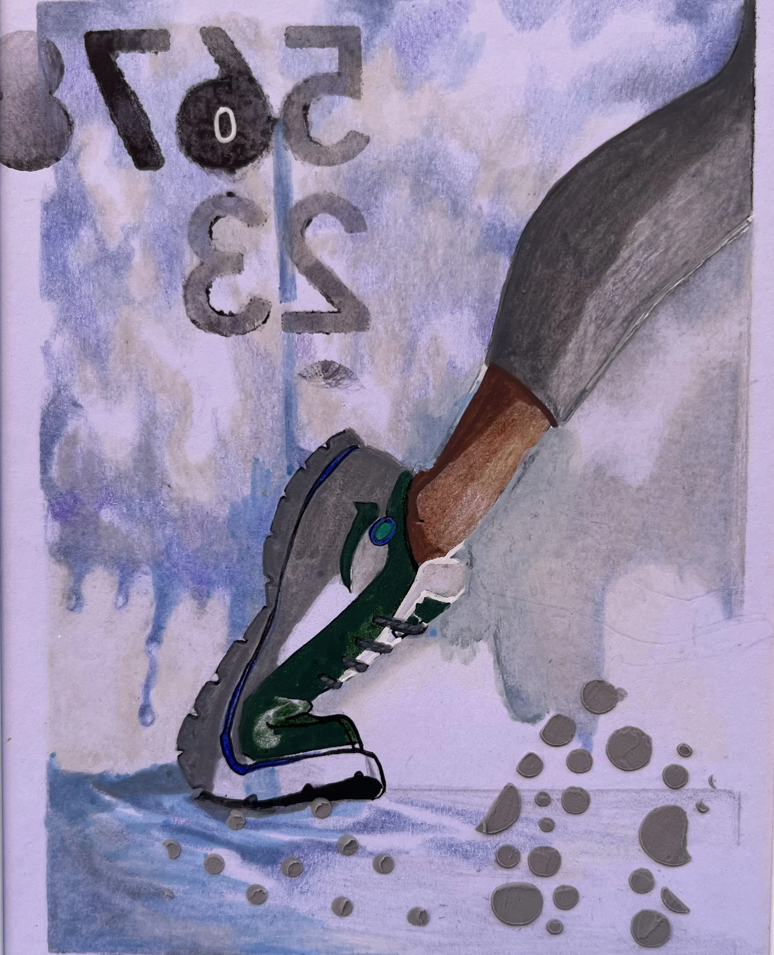 Stretch 2
Mixed Media (w white Frame)
10" x 11.5" 