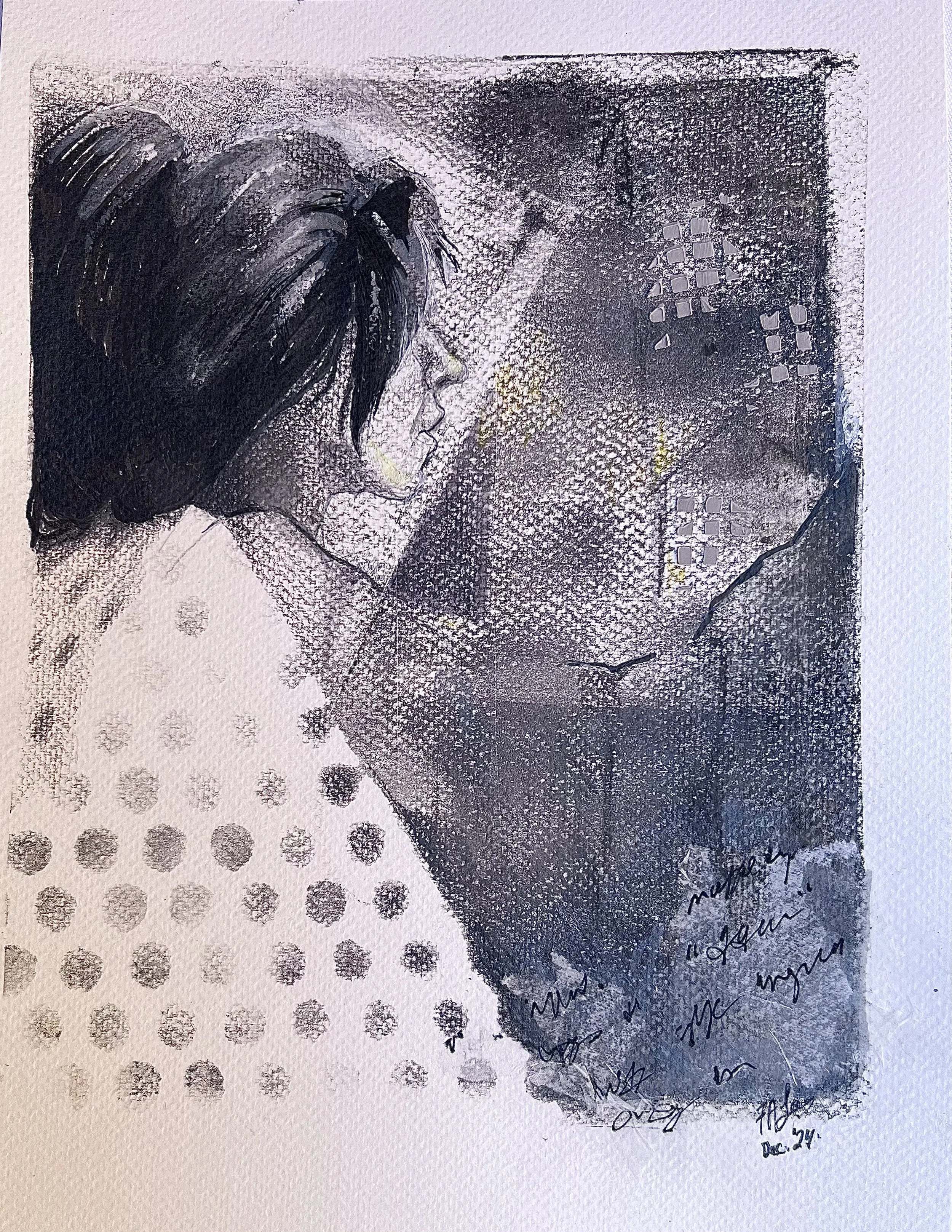 Insomnia
Mixed Media on wood panel
9" x 12" x 1.5"