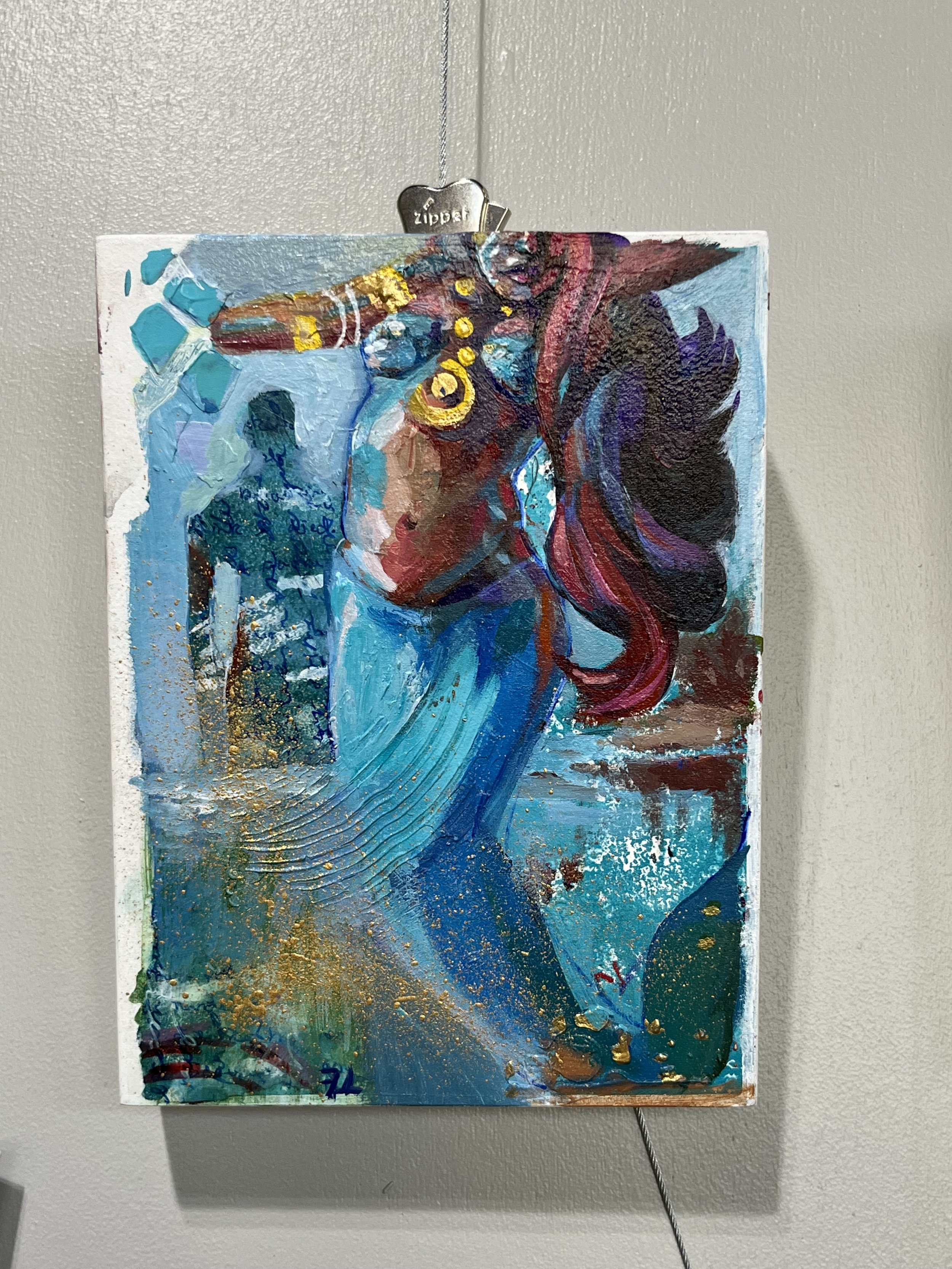 Orisha Series in Blue #5
Mixed Media Mounted to Wood Panel
6" x 8" x 1"