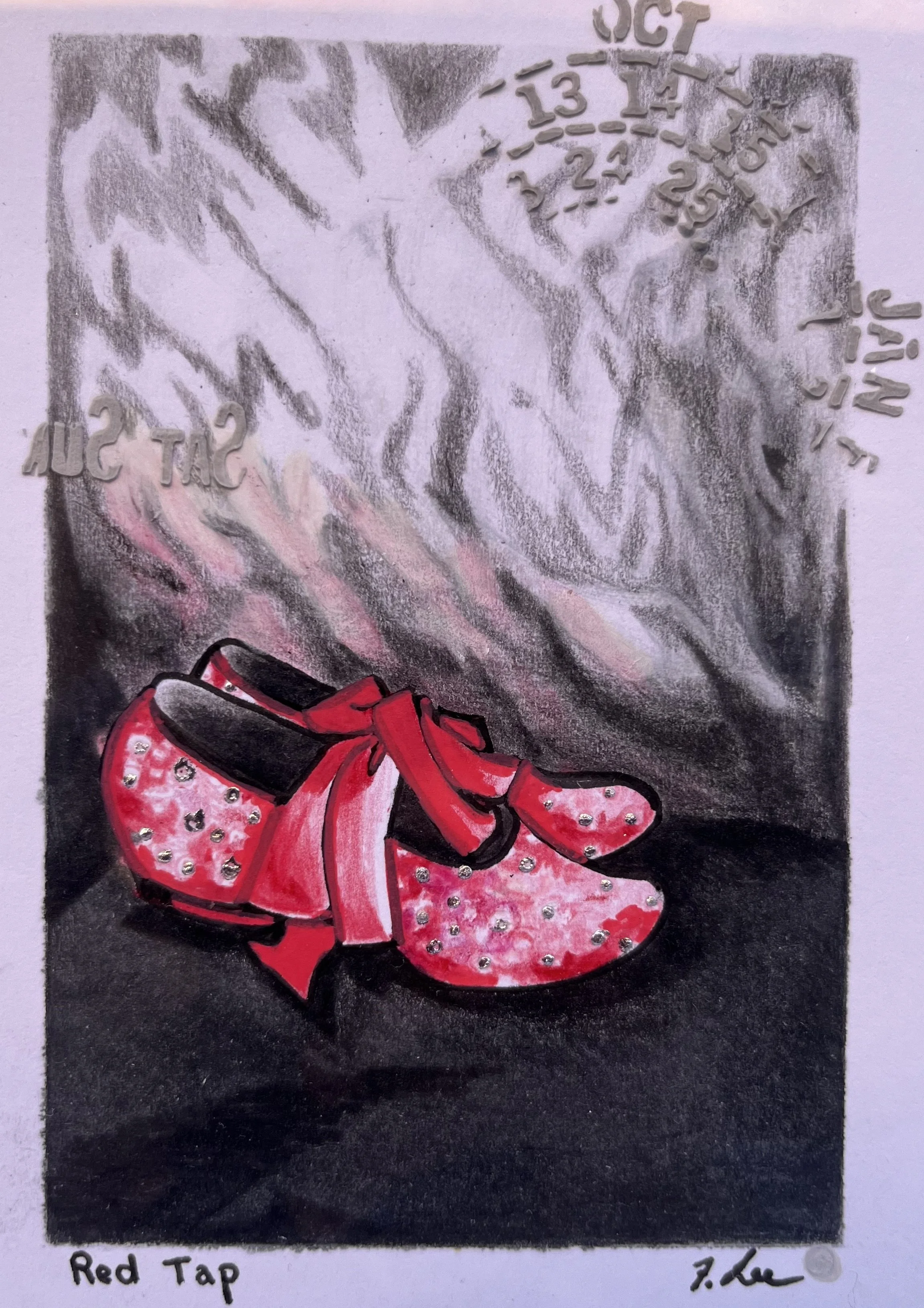 Red Tap
Mixed Media on Paper (w Frame)
10" x 11.5"