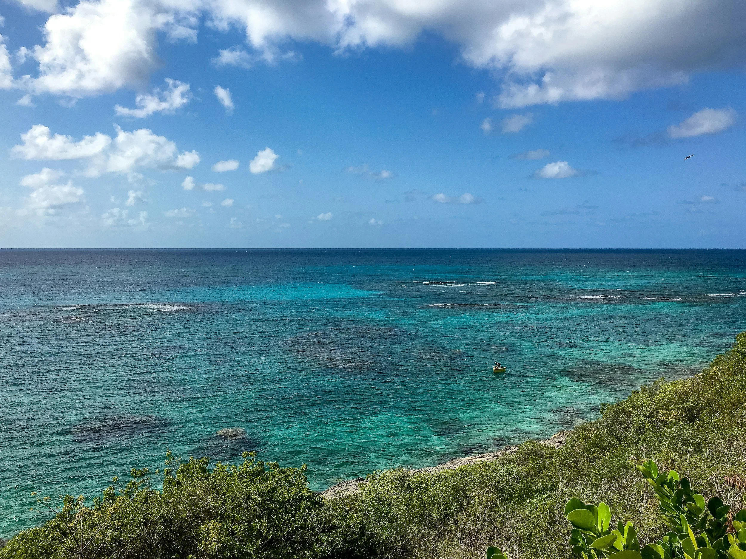 Image shows the coastline of Anguilla near the Four Seasons Resort and Residences Anguilla