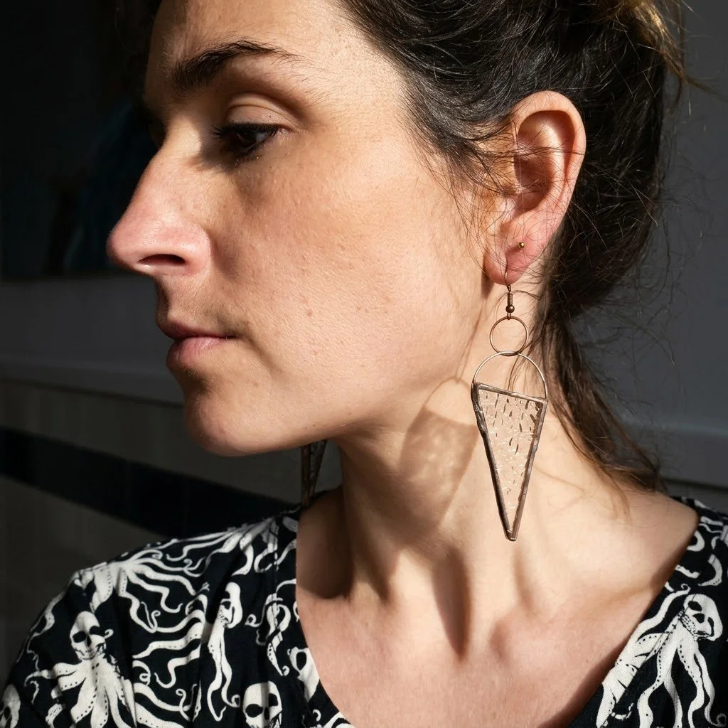 Boucles d'oreilles en vitrail