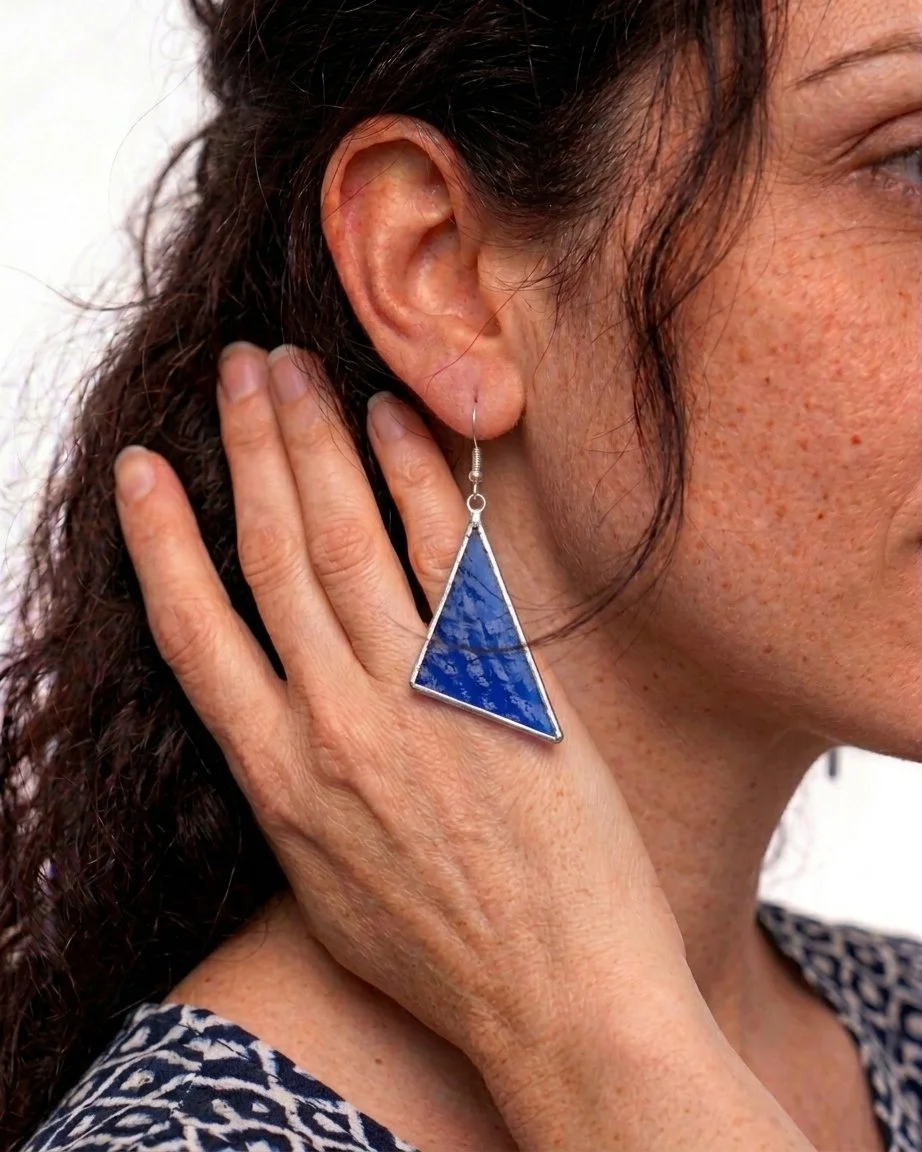 Boucles d'oreilles en Vitrail