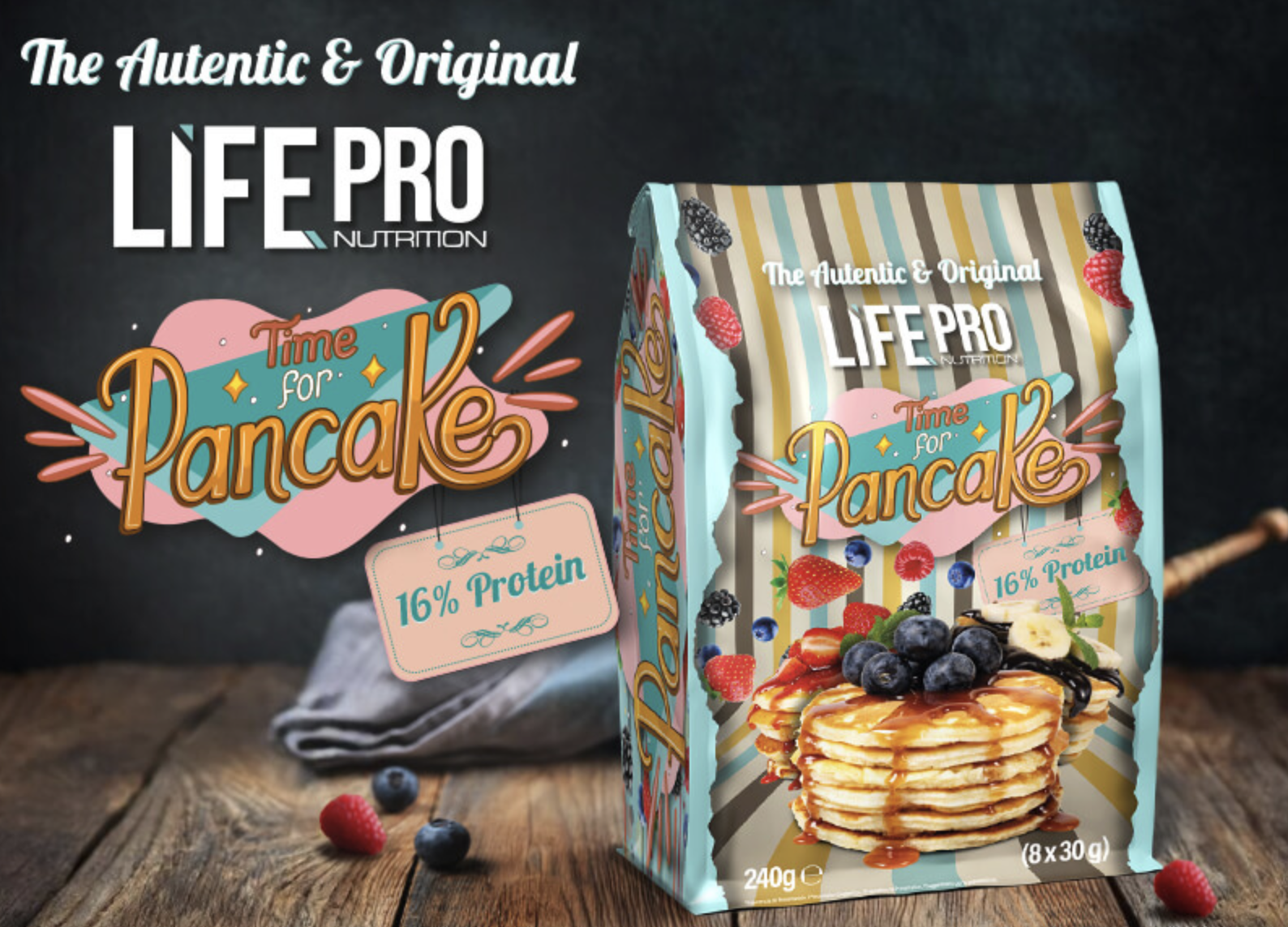 PANCAKES DE PROTEINA YA HECHOS 8X30GR LIFEPRO