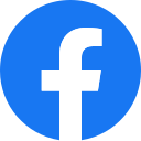 Facebook logo with white lowercase 'f' on a blue circle background