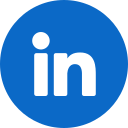 LinkedIn logo with white 'in' on a blue circle background