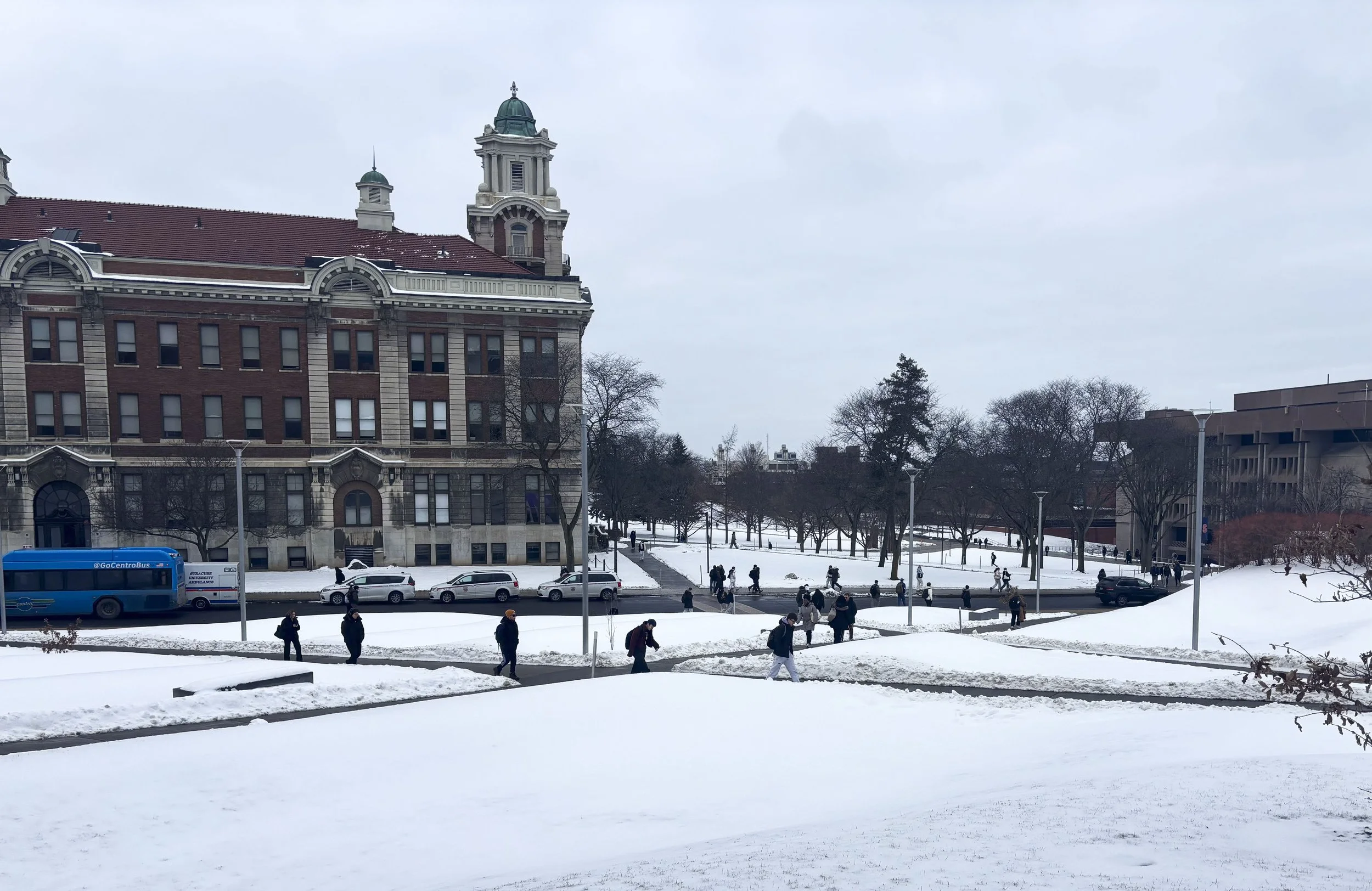 Syracuse's campus covered in snow