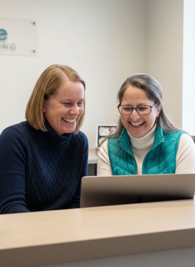 co-founders having fun working together