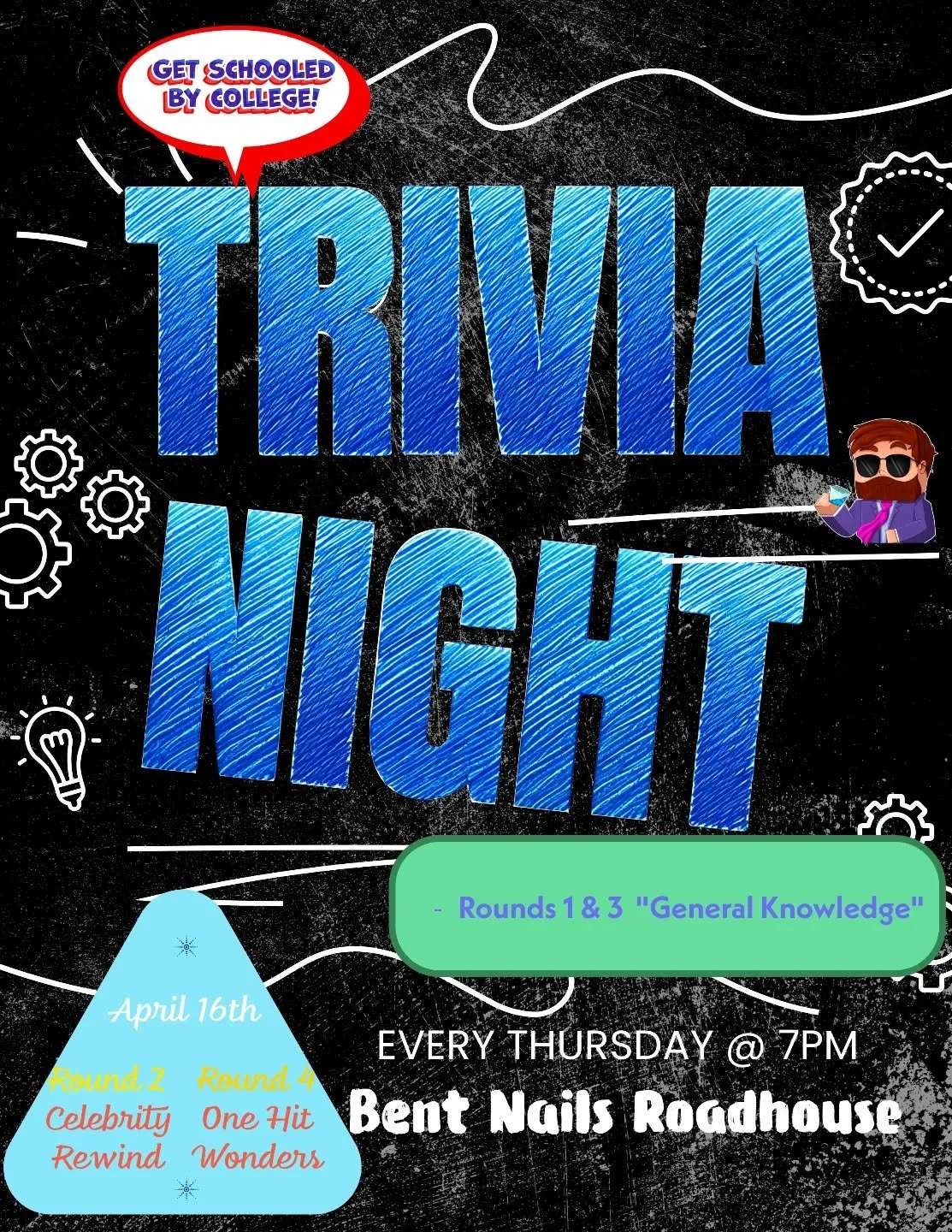 This one is up a little late, but hear me out. I was having TOO MUCH DAMN FUN at Live Band Karaoke @bent_nails_roadhouse and time got away from me. I'll be back at 7 pm Thursday night for...um...Live Brain Quizaoke...or whatever we're calling it this