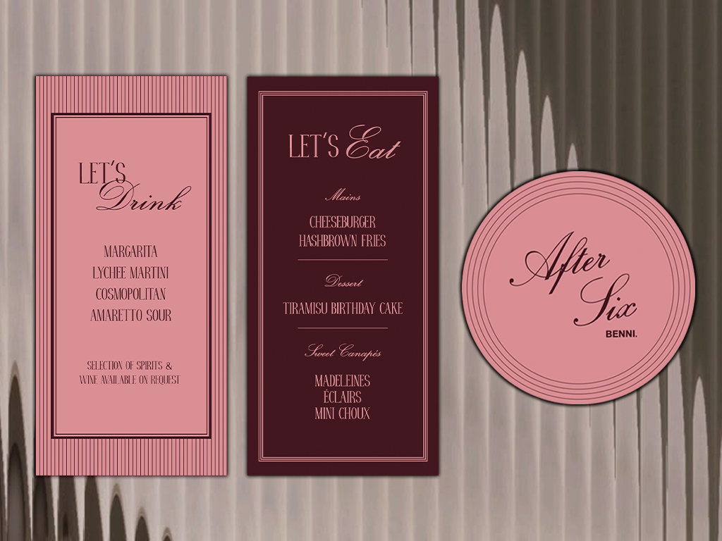 BENNI — AFTER SIX EVENT STATIONERY