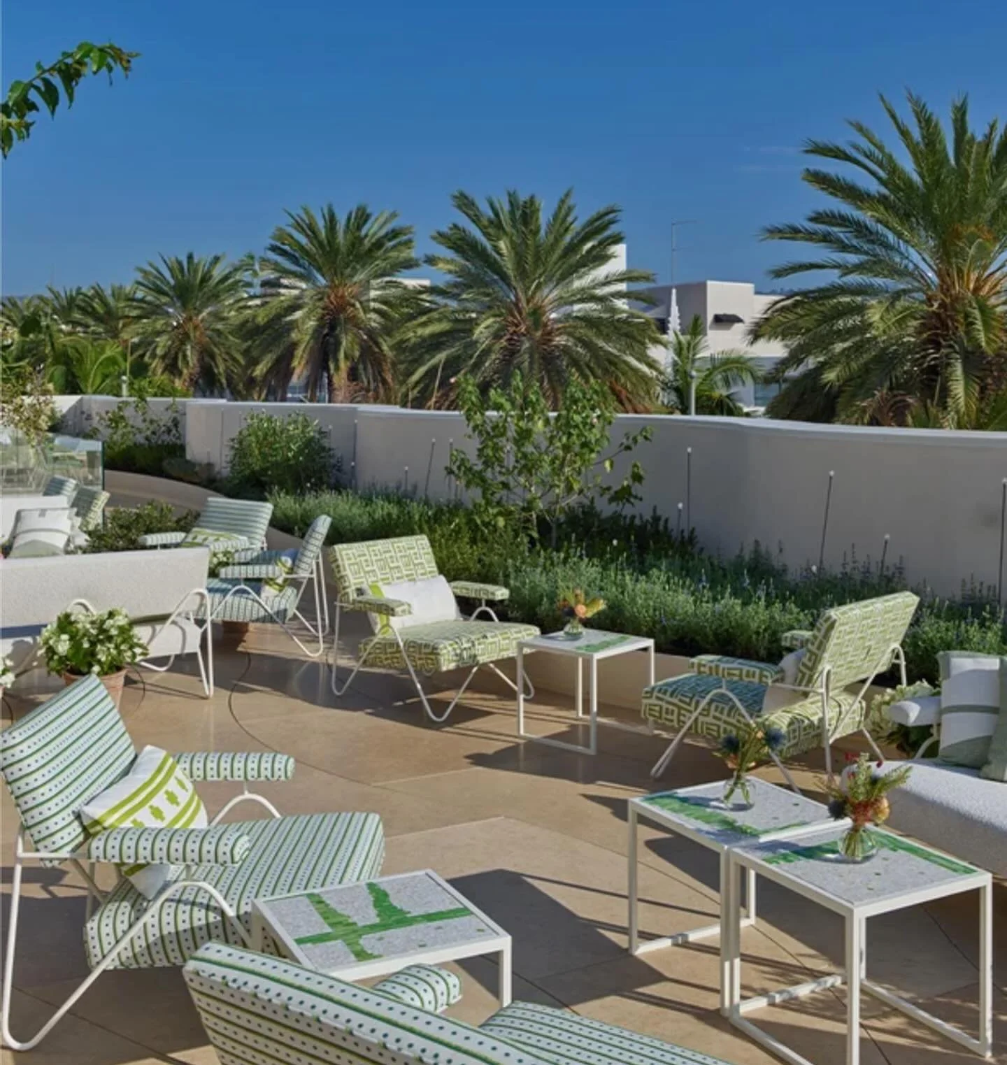 Ercole for Dior: custom mosaic tables designed with Peter Marino for the Monsieur Dior by Dominique Crenn restaurant at the new House of Dior in Beverly Hills