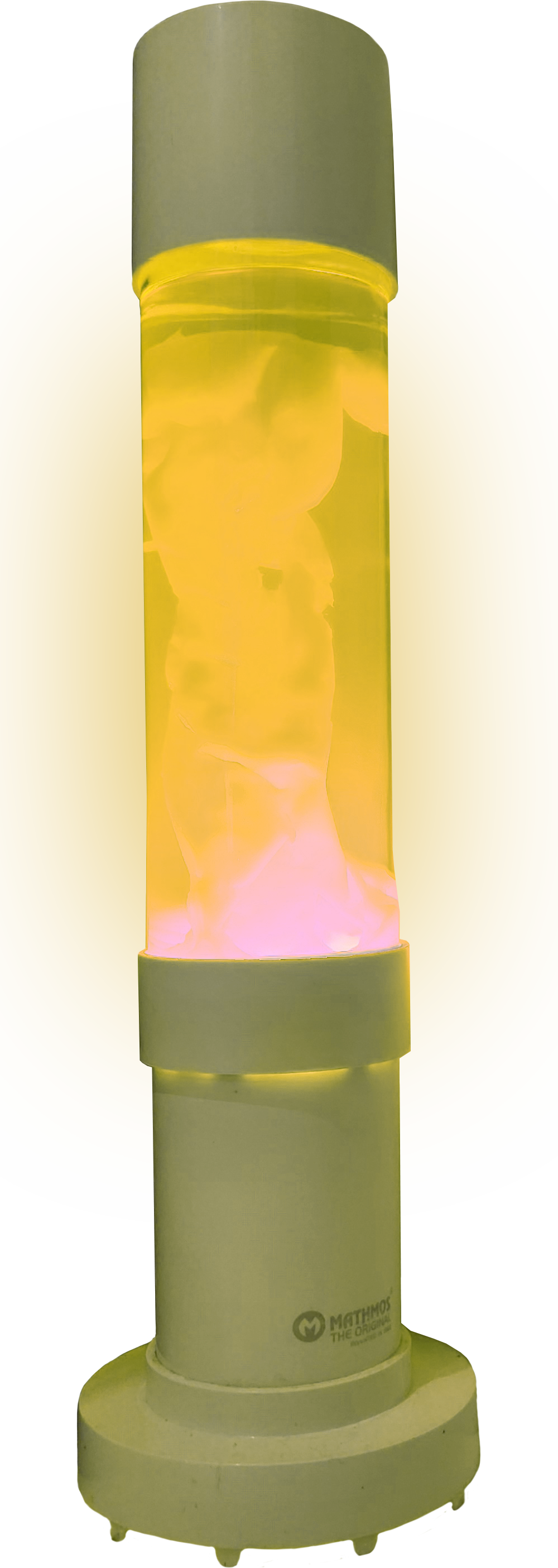 A Tesla coil demonstrating electrical arcs with yellow and pink glow.