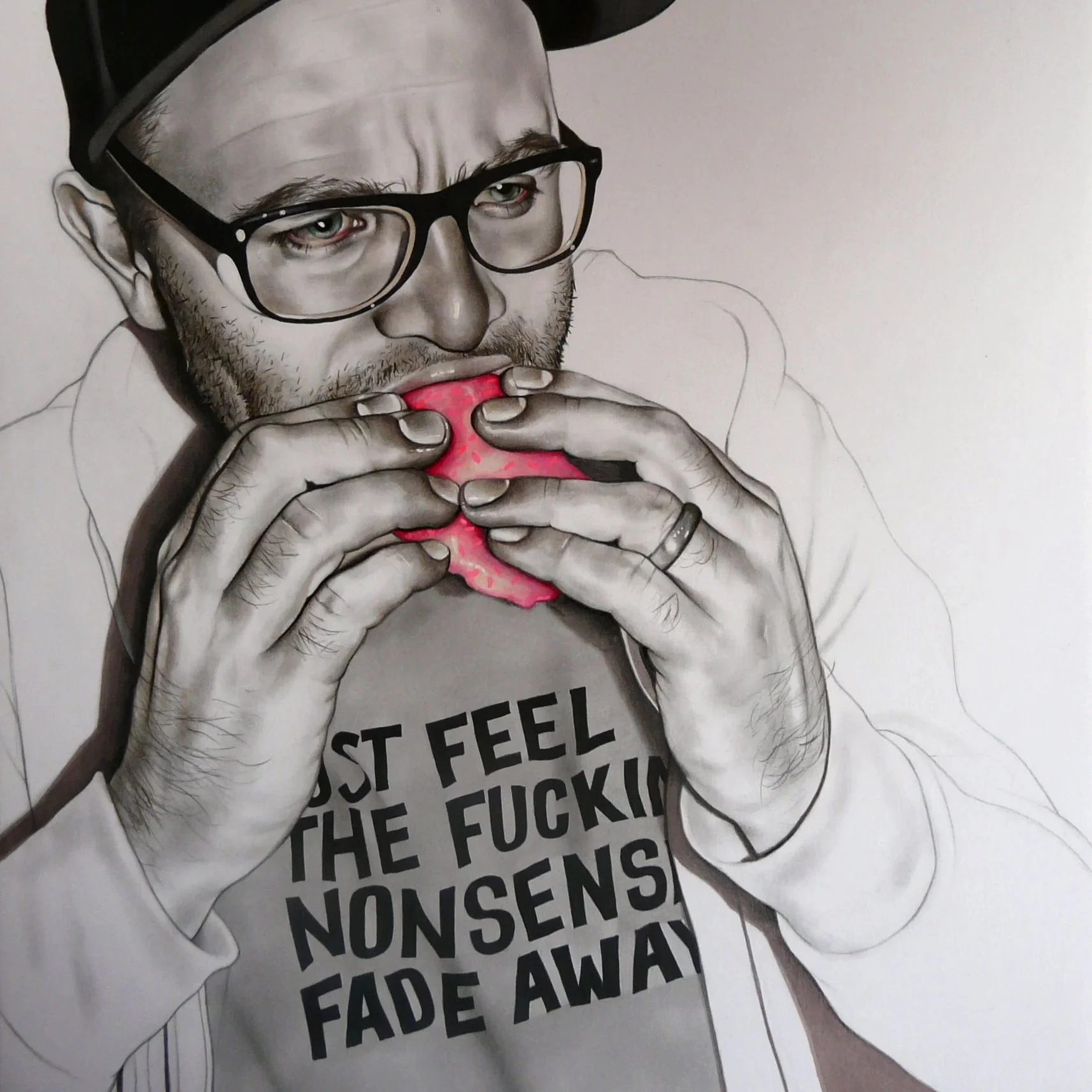 A drawing of Christian Rex Van Minnen by Yasmine Weiss