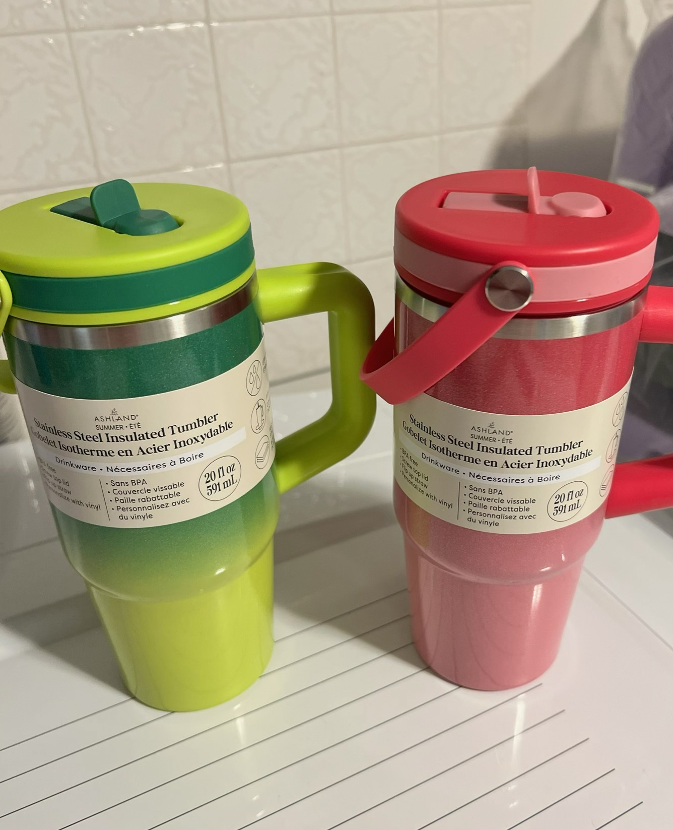 20 OZ Tumbler with flip straw