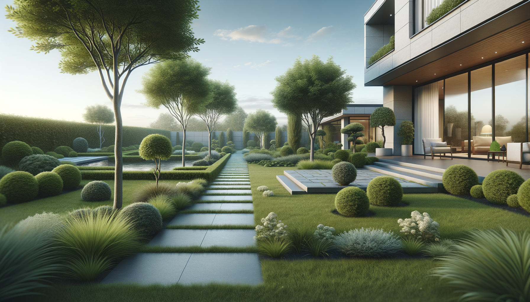 Landscaped backyard with patio in Washington State.