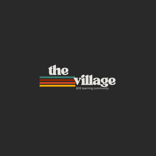 Logo for 'the village 805 learning community' on a dark background