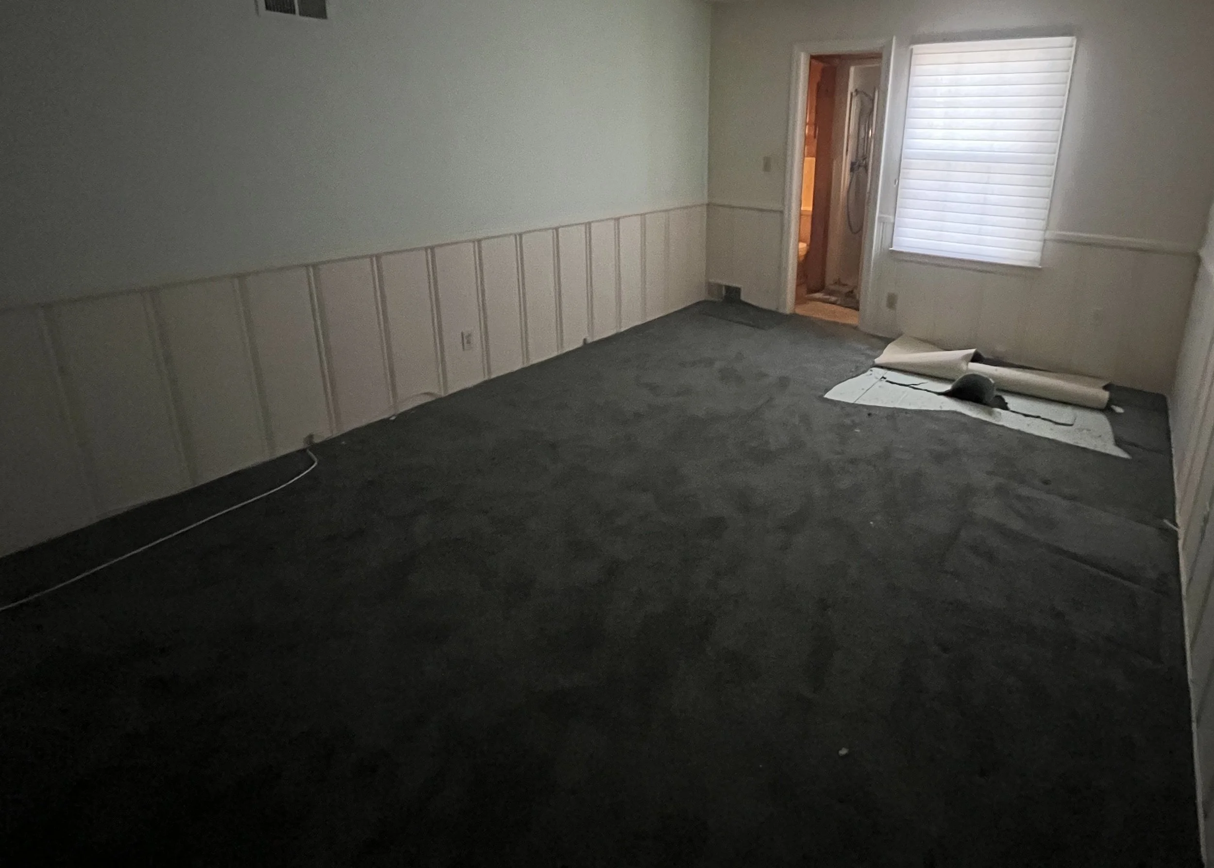 Bedroom floor, carpet (before)