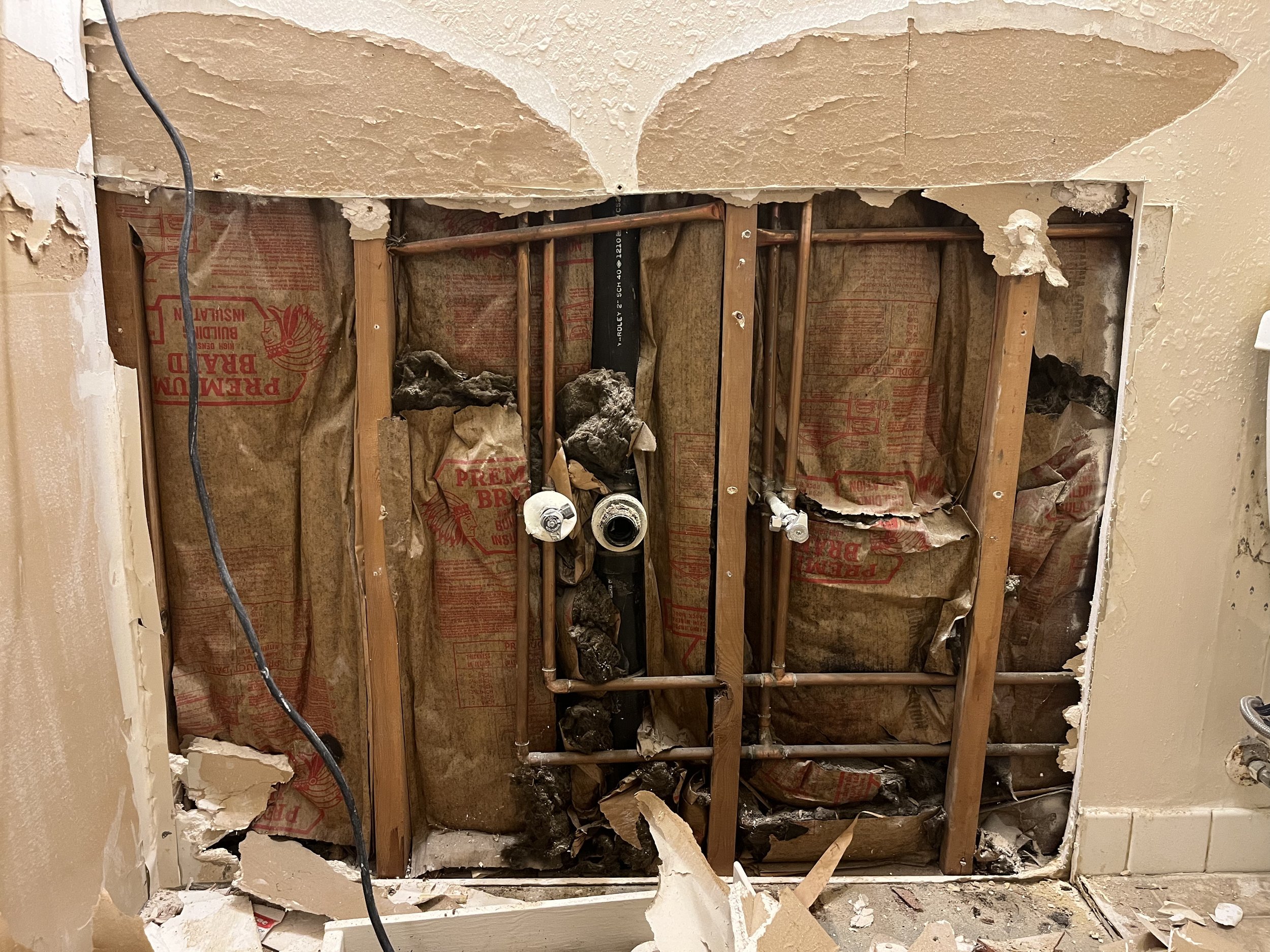 Bathroom plumbing (before)
