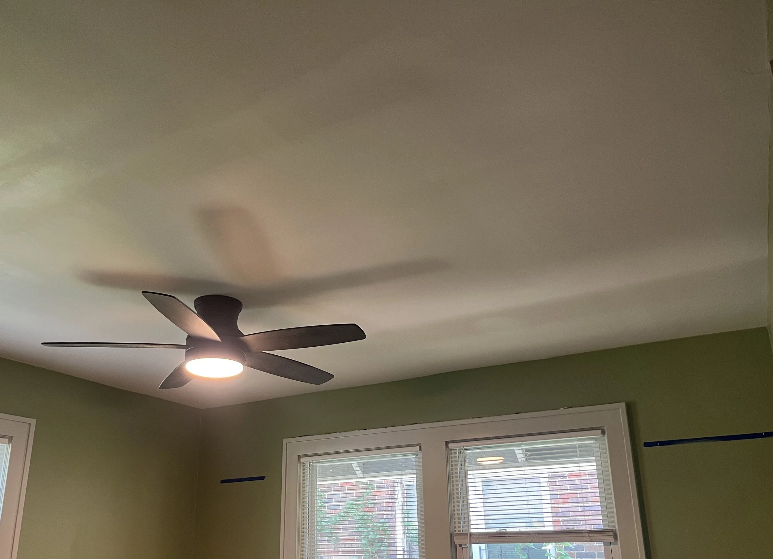 Bedroom ceiling, replaced & painted (after)