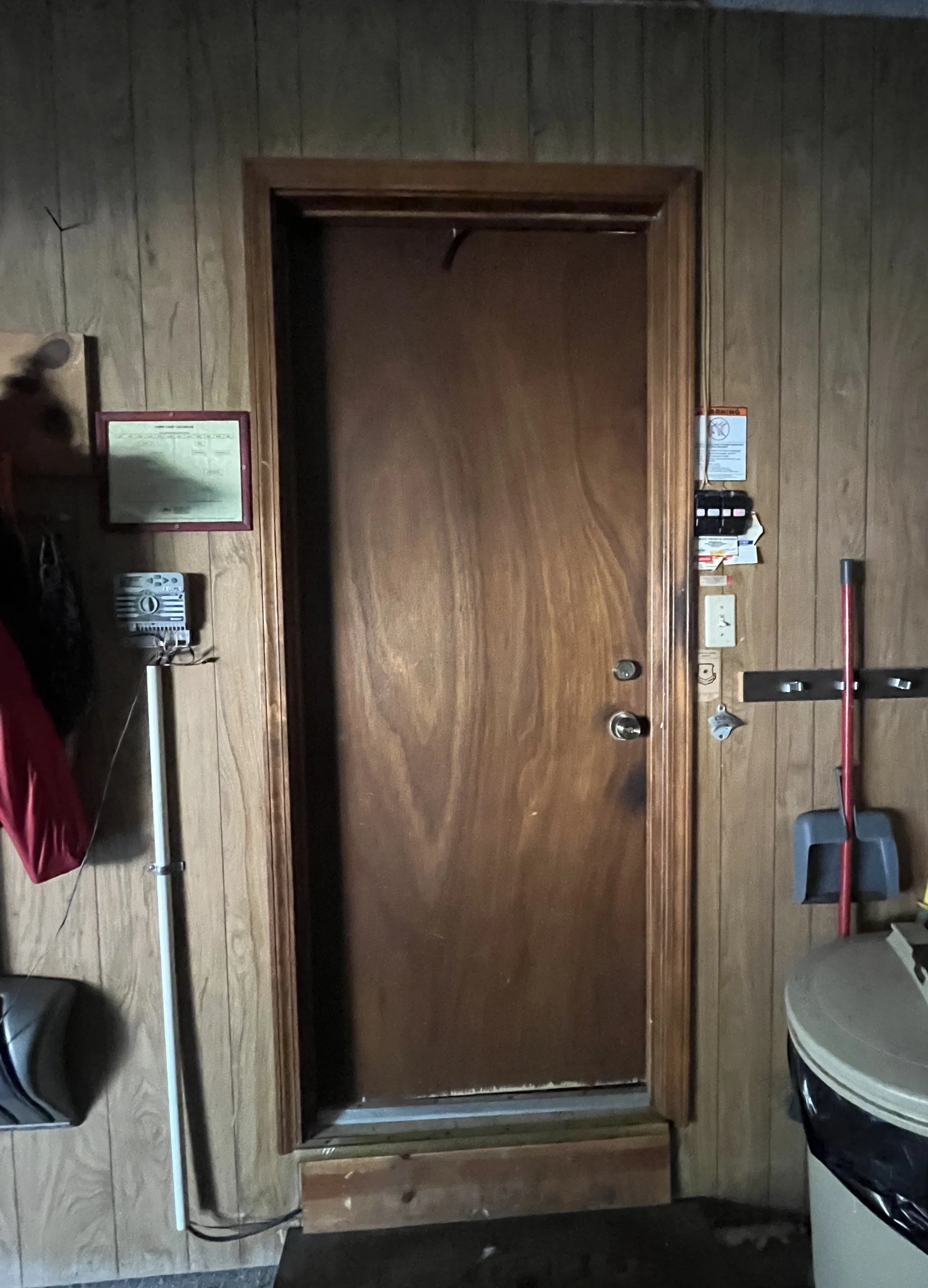 Garage-to-interior door (before)