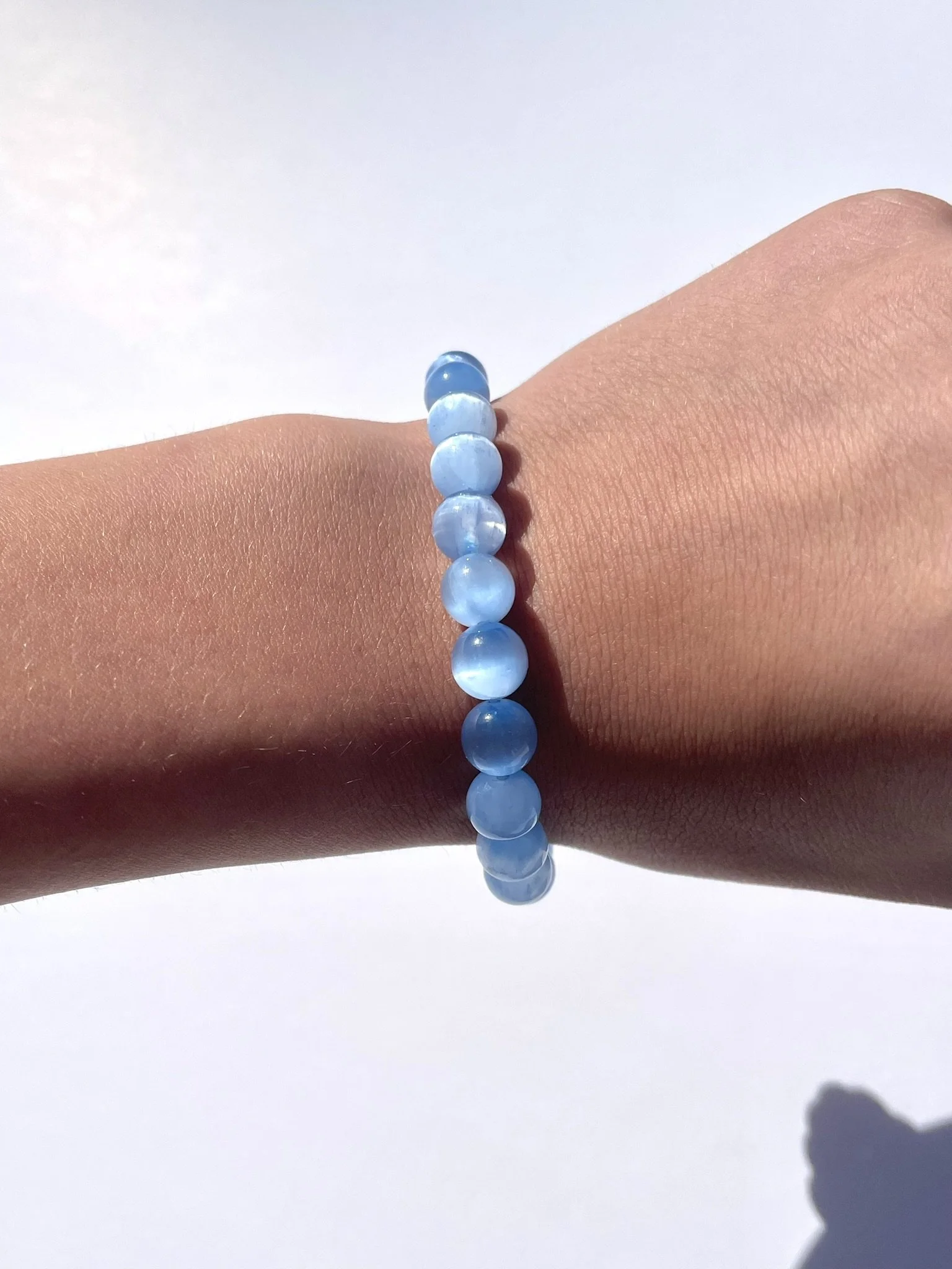 Blue Aura Selenite Bracelet
