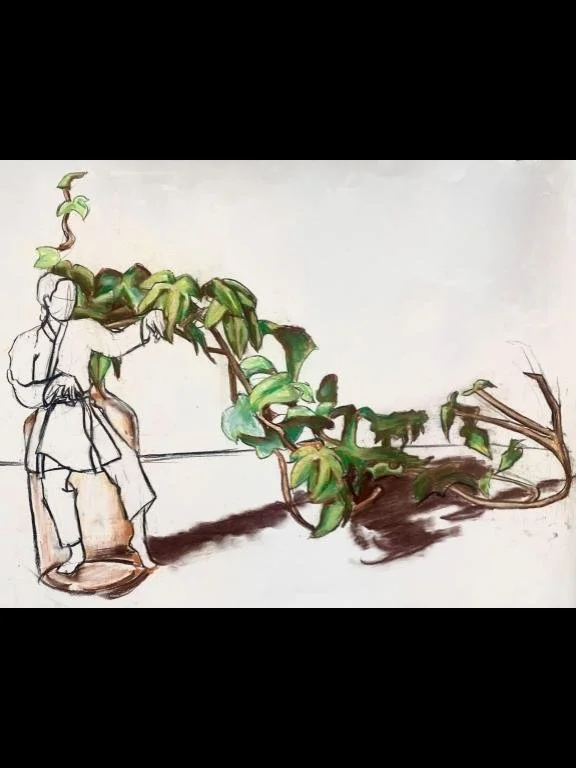 Untitled, 2026, charcoal, conte, and chalk pastel on paper