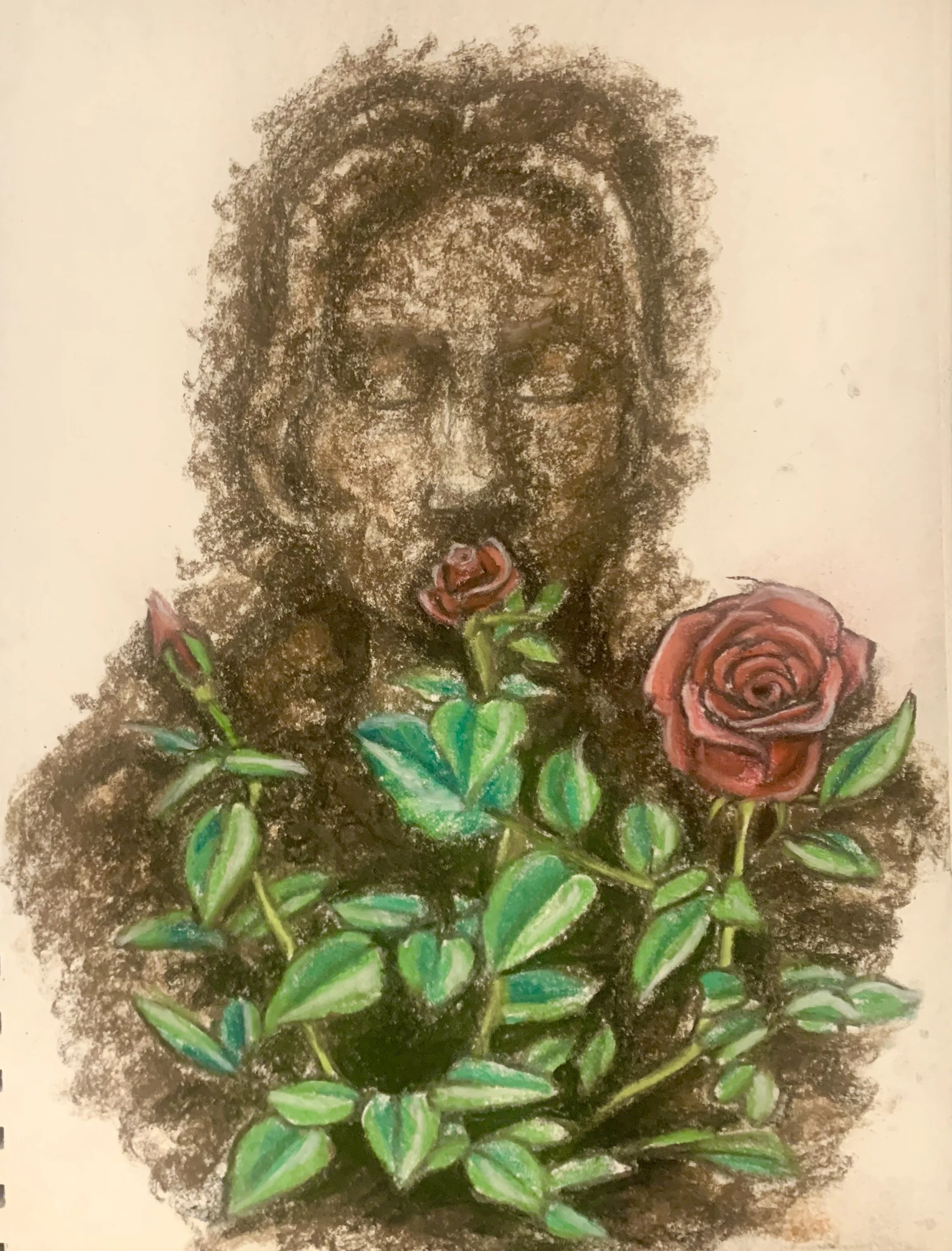 Untitled, 2026, charcoal, conte, and chalk pastel on paper