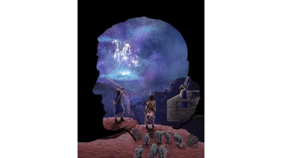 David, 2022, digital: This artwork was inspired by the David musical by Sight and Sound Theatres. It was a beautiful musical and brought the biblical story to life in a way I'd never seen before. I truly felt God's presence during it and wanted to cr