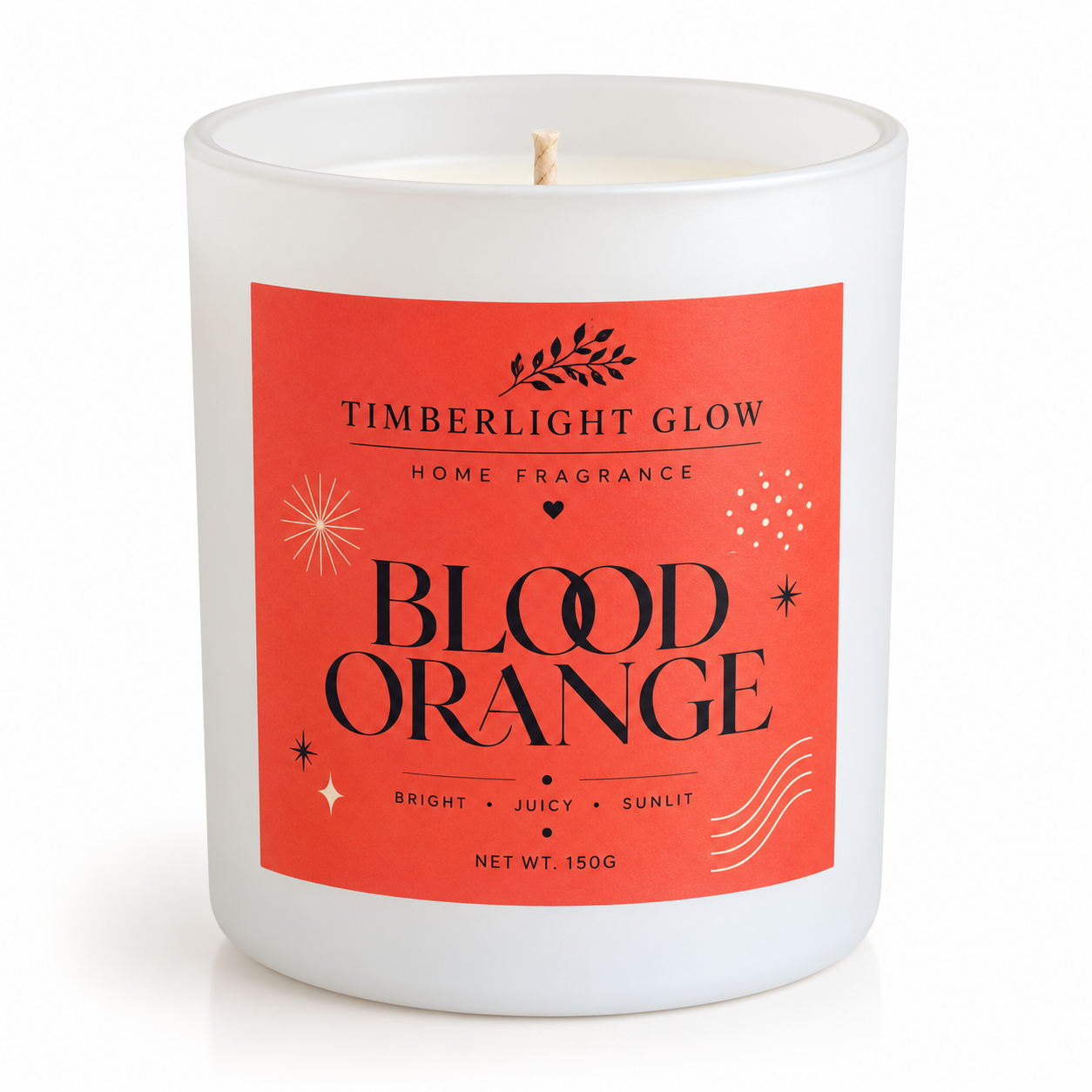 Blood Orange candle on a clean white background