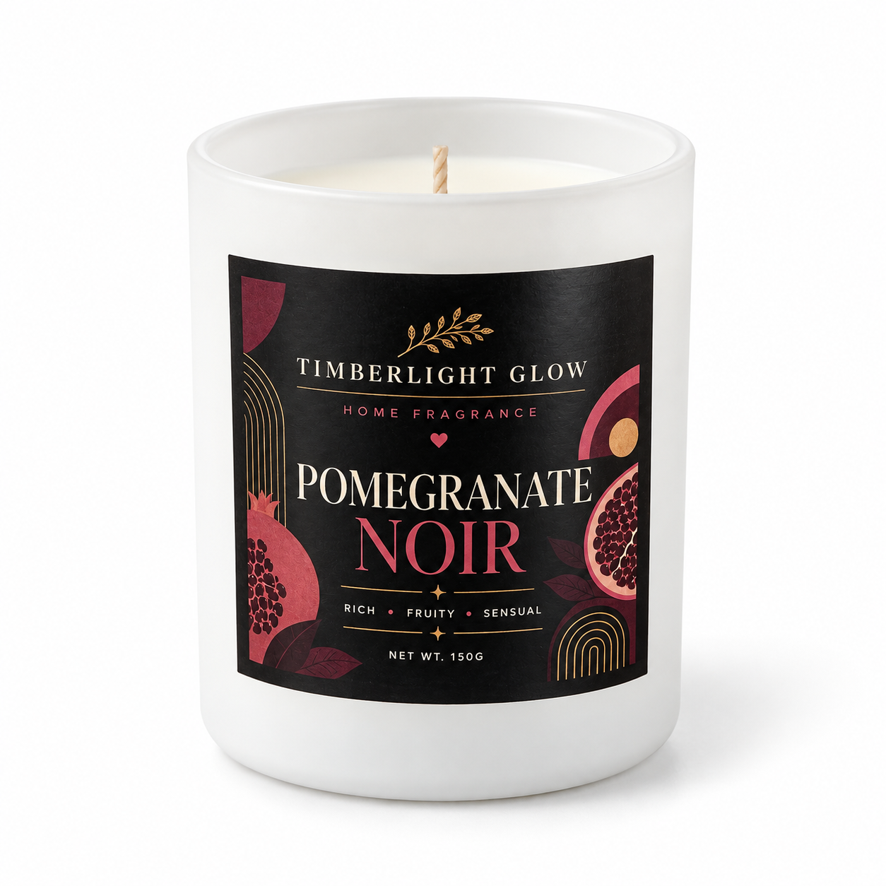 Pomegranate Noir candle on a clean white background