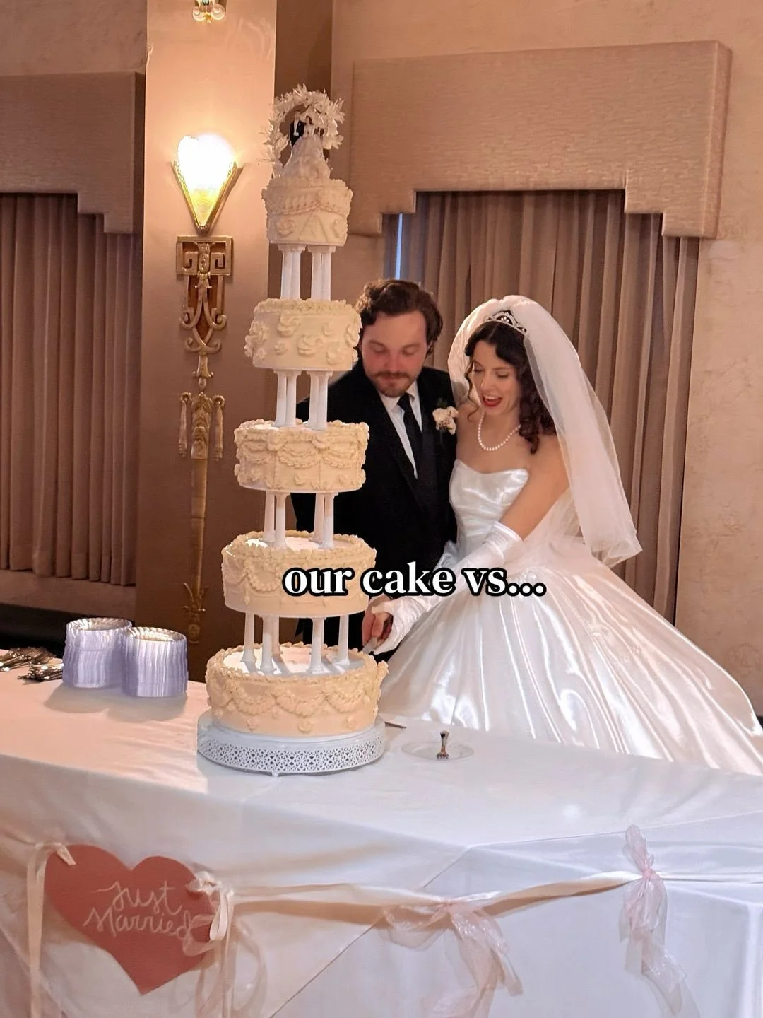 Our Elizabeth Taylor inspired tiered wedding cake 🤍

Definitely one of my favorite vintage wedding details from our day. I wanted the cake to feel very old Hollywood and romantic,

I honestly could have spent forever looking at vintage wedding cakes